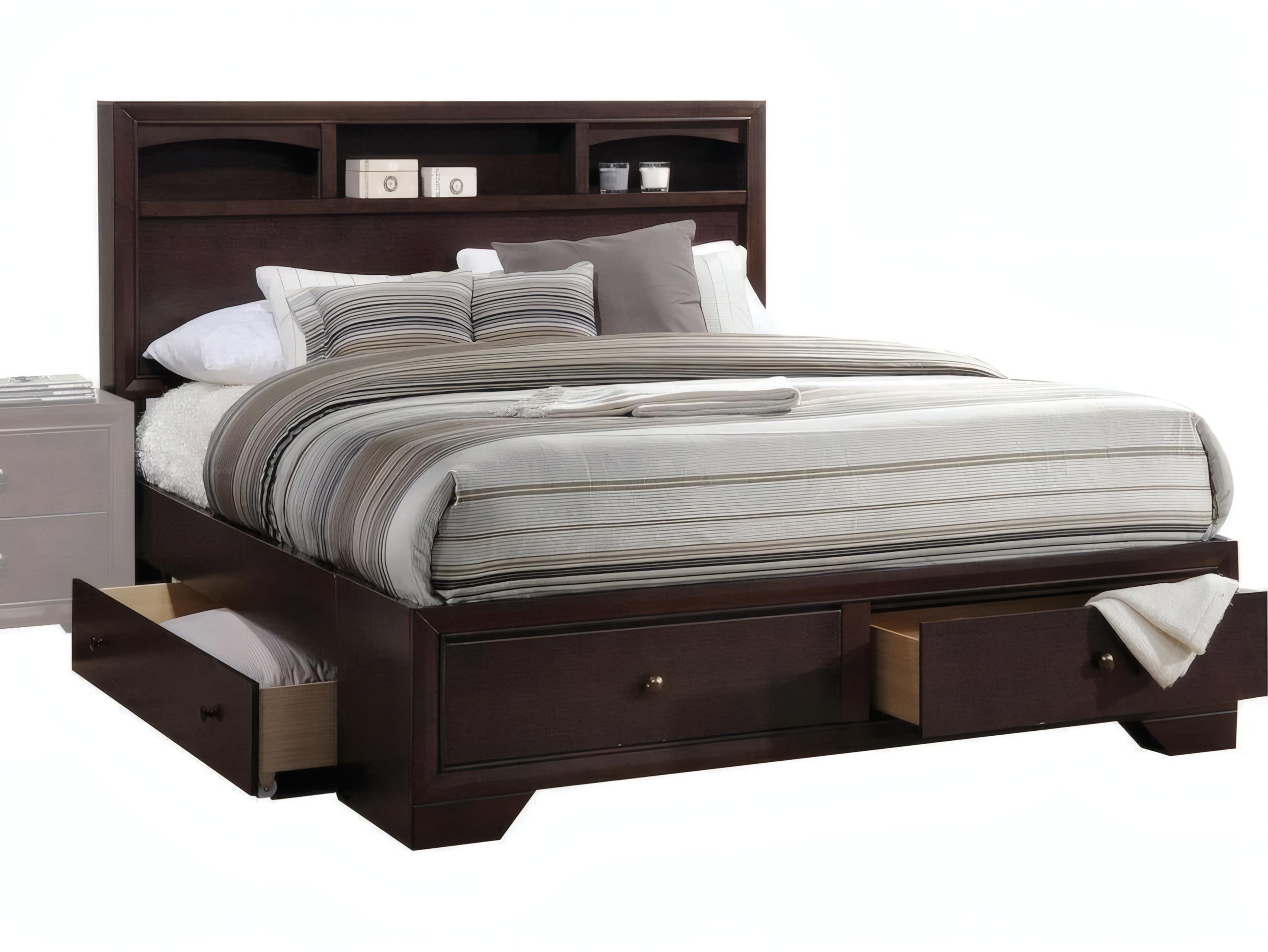 Acme Furniture Madison Espresso Brown Rubberwood Wood Queen Platform Bed