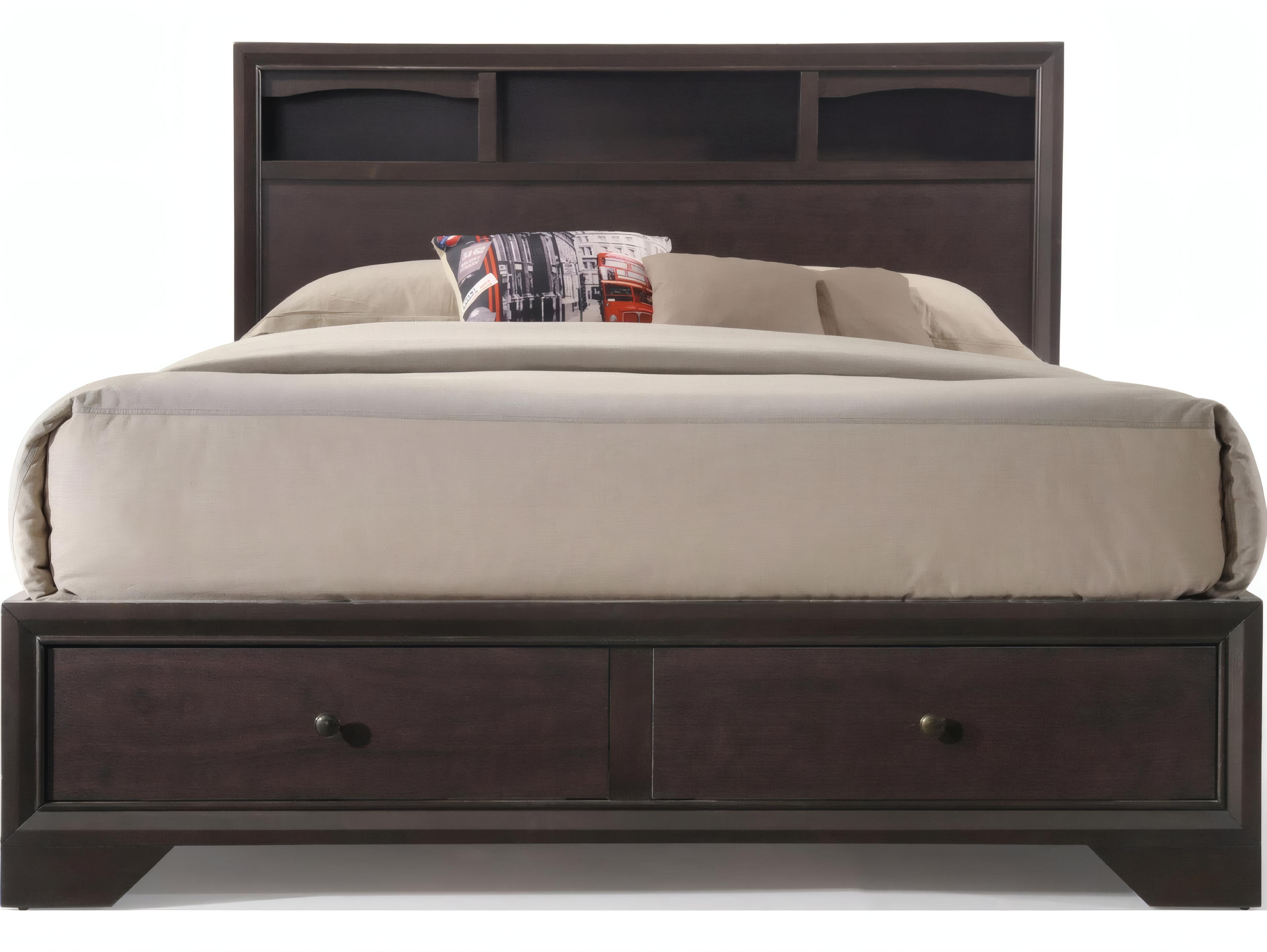 Acme Furniture Madison Espresso Brown Rubberwood Wood Queen Platform Bed
