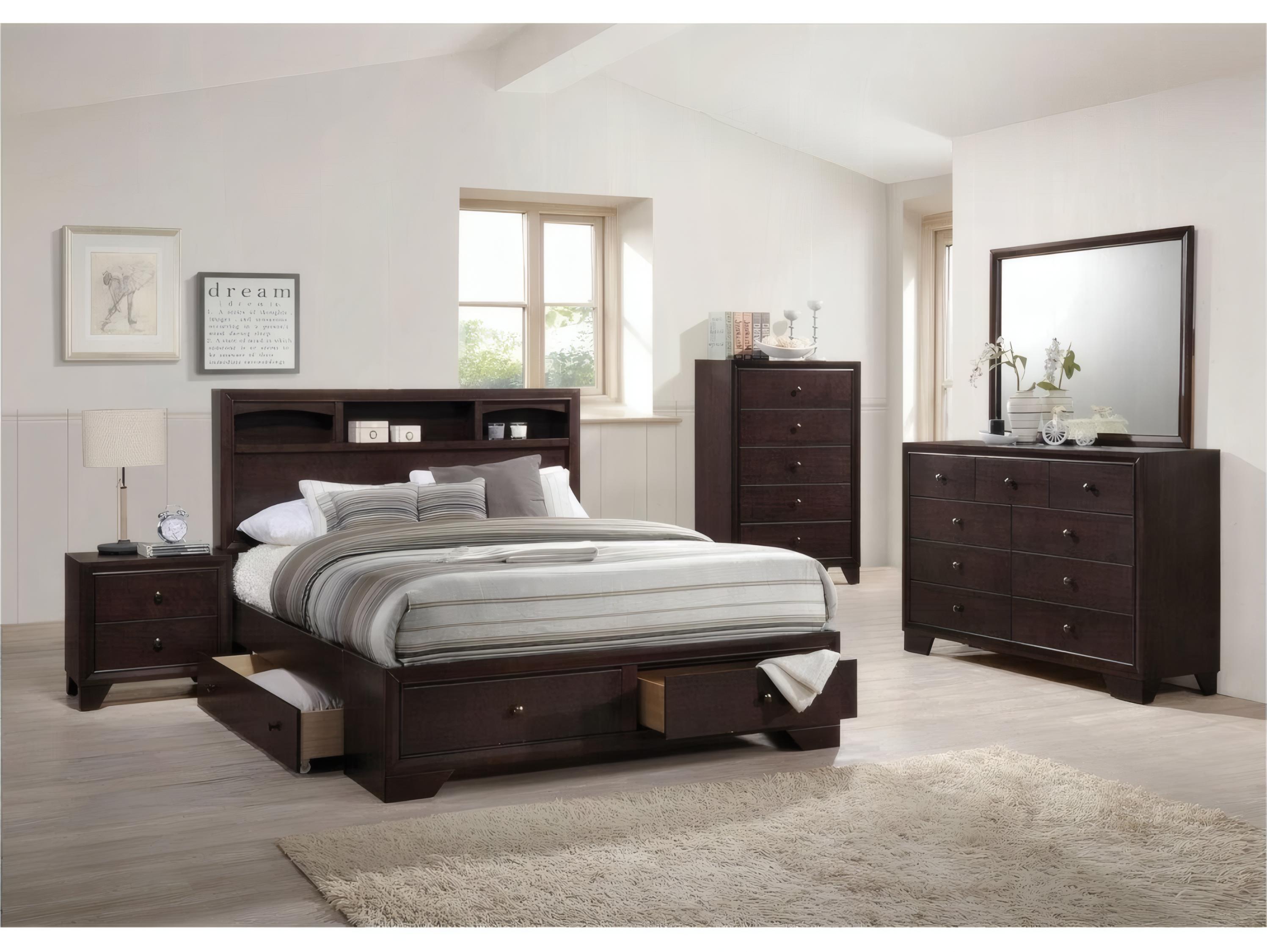 Acme Furniture Madison Espresso Brown Rubberwood Wood Queen Platform Bed