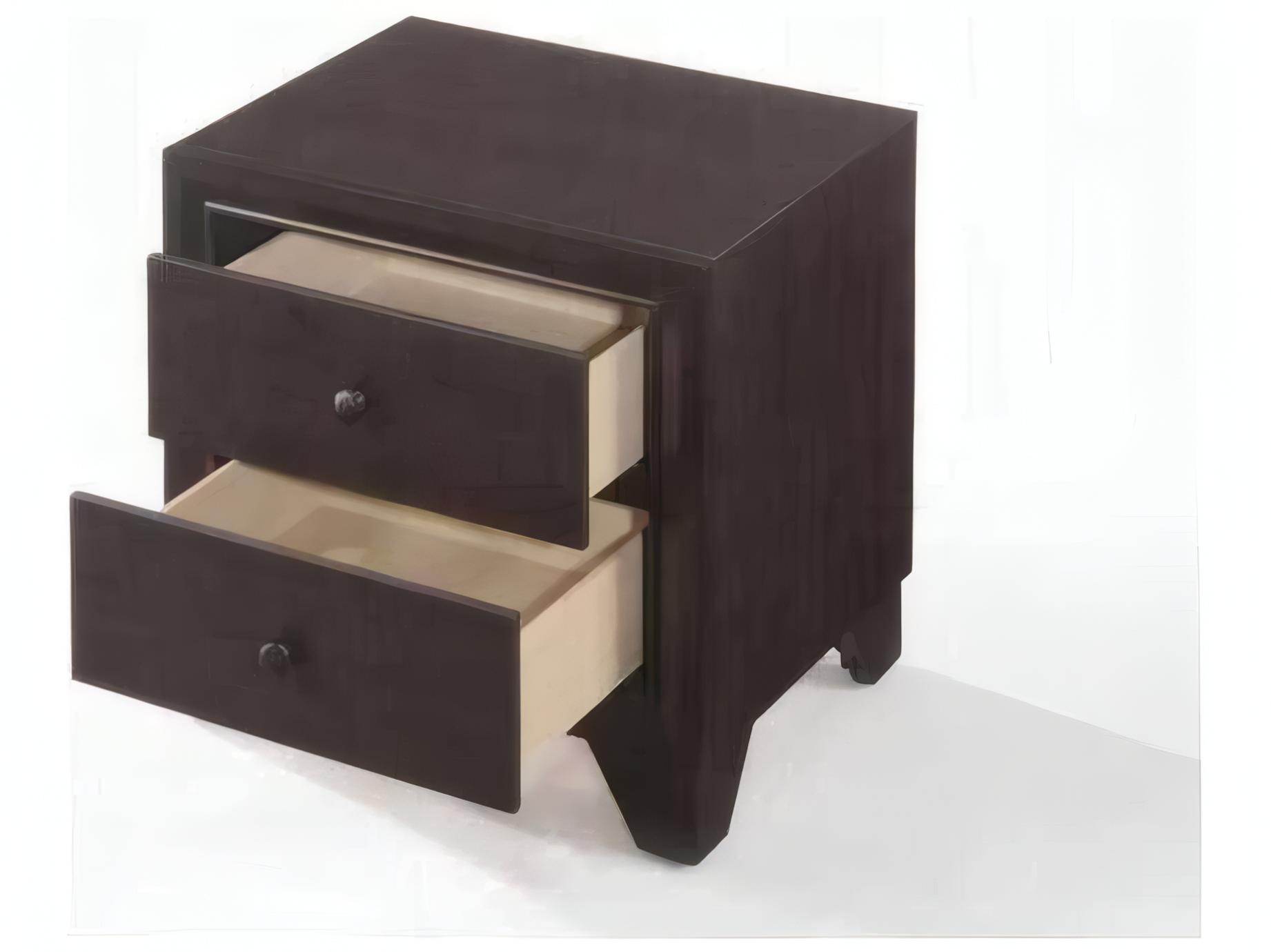 Acme Furniture Madison 2-Drawers Brown Rubberwood Nightstand