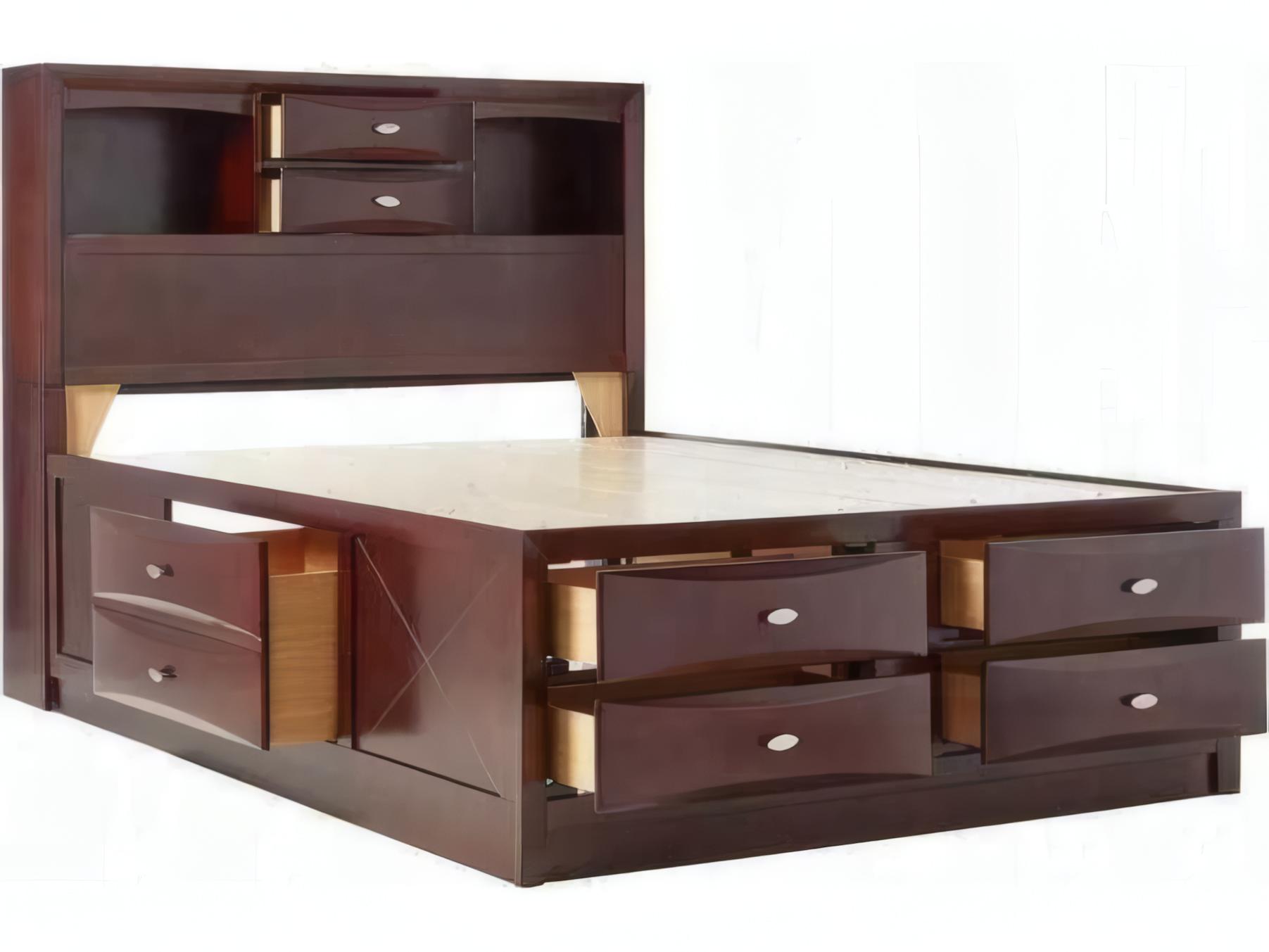 Acme Furniture Ireland Espresso Brown Rubberwood Wood King Platform Bed