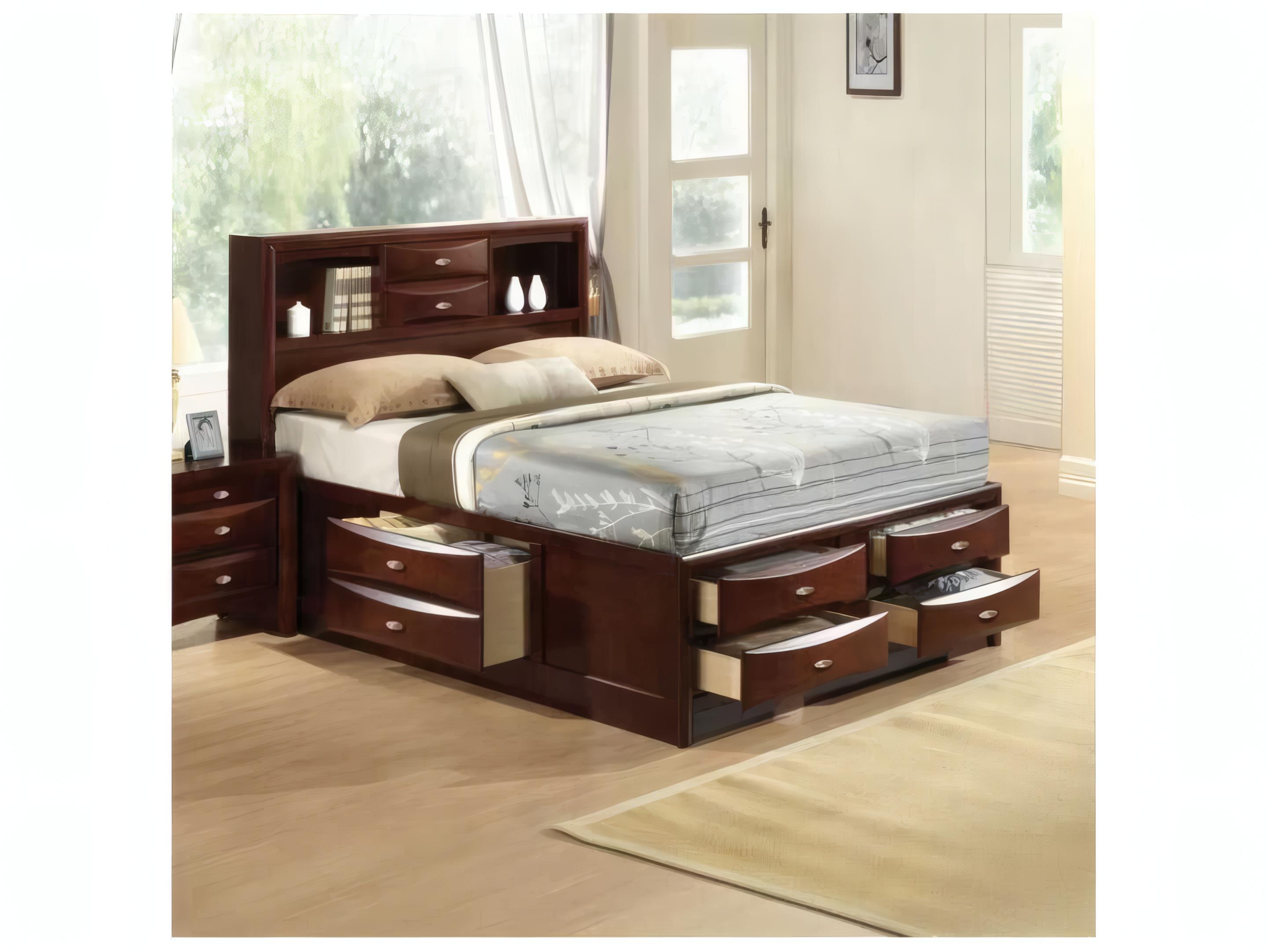 Acme Furniture Ireland Espresso Brown Rubberwood Wood King Platform Bed