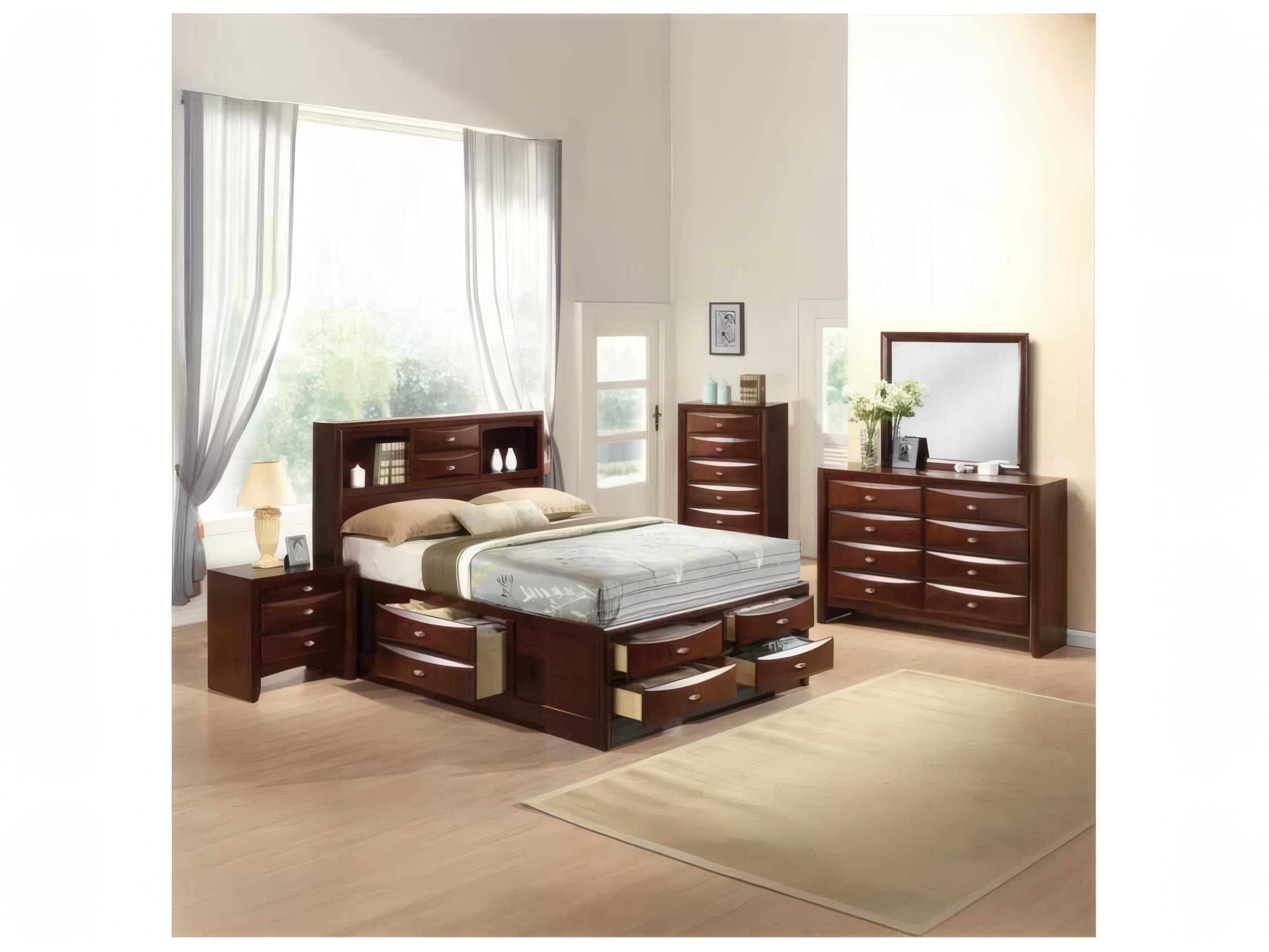 Acme Furniture Ireland Espresso Brown Rubberwood Wood King Platform Bed