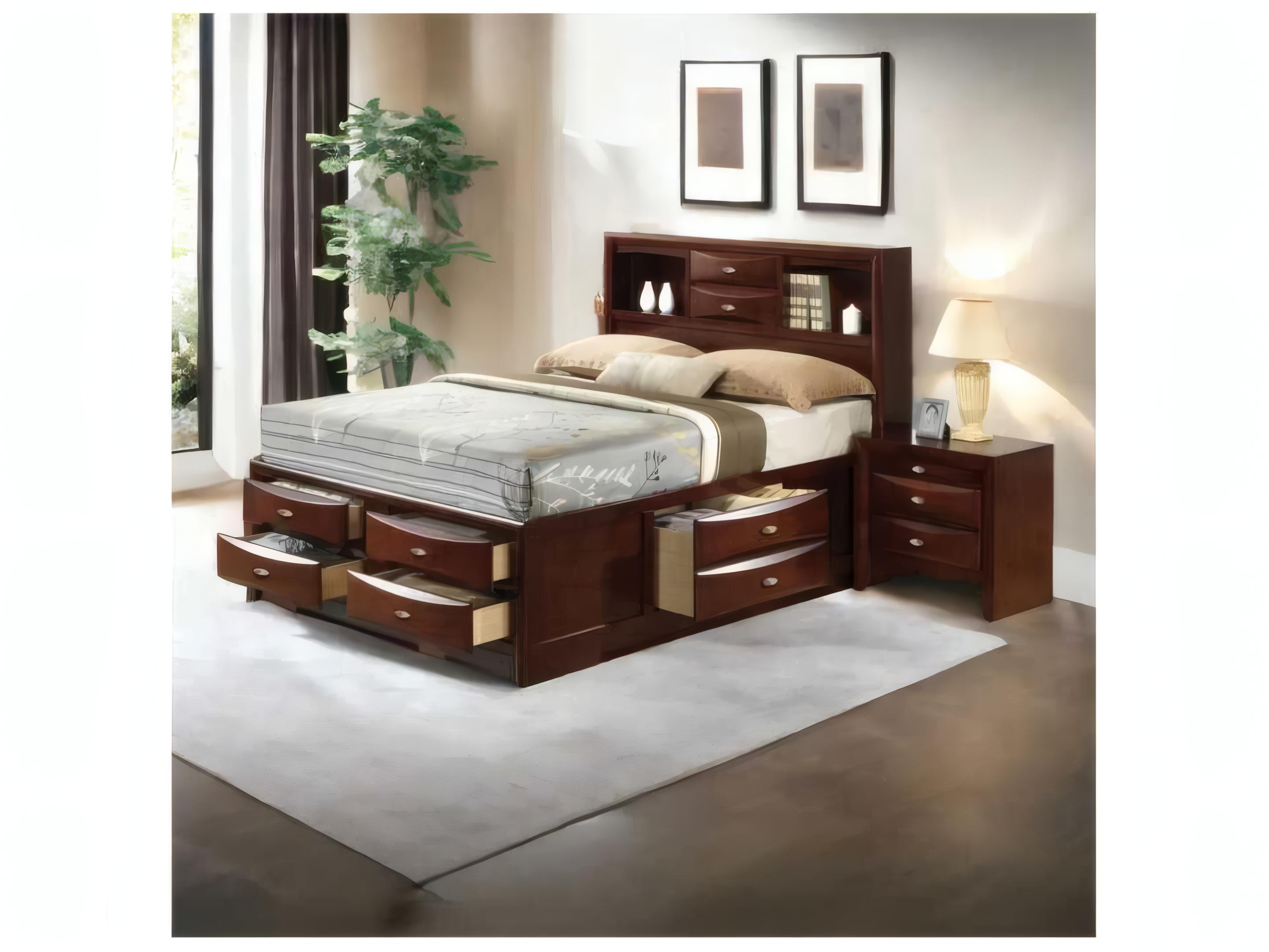 Acme Furniture Ireland Espresso Bronze Rubberwood Wood Queen Platform Bed
