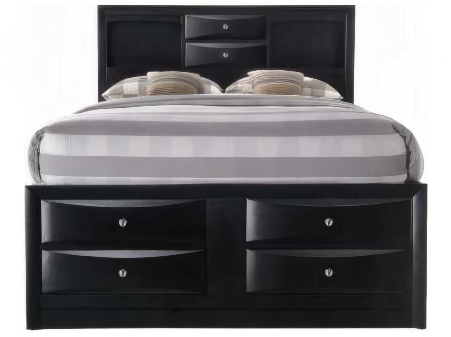 Acme Furniture Ireland Black Rubberwood Wood King Platform Bed