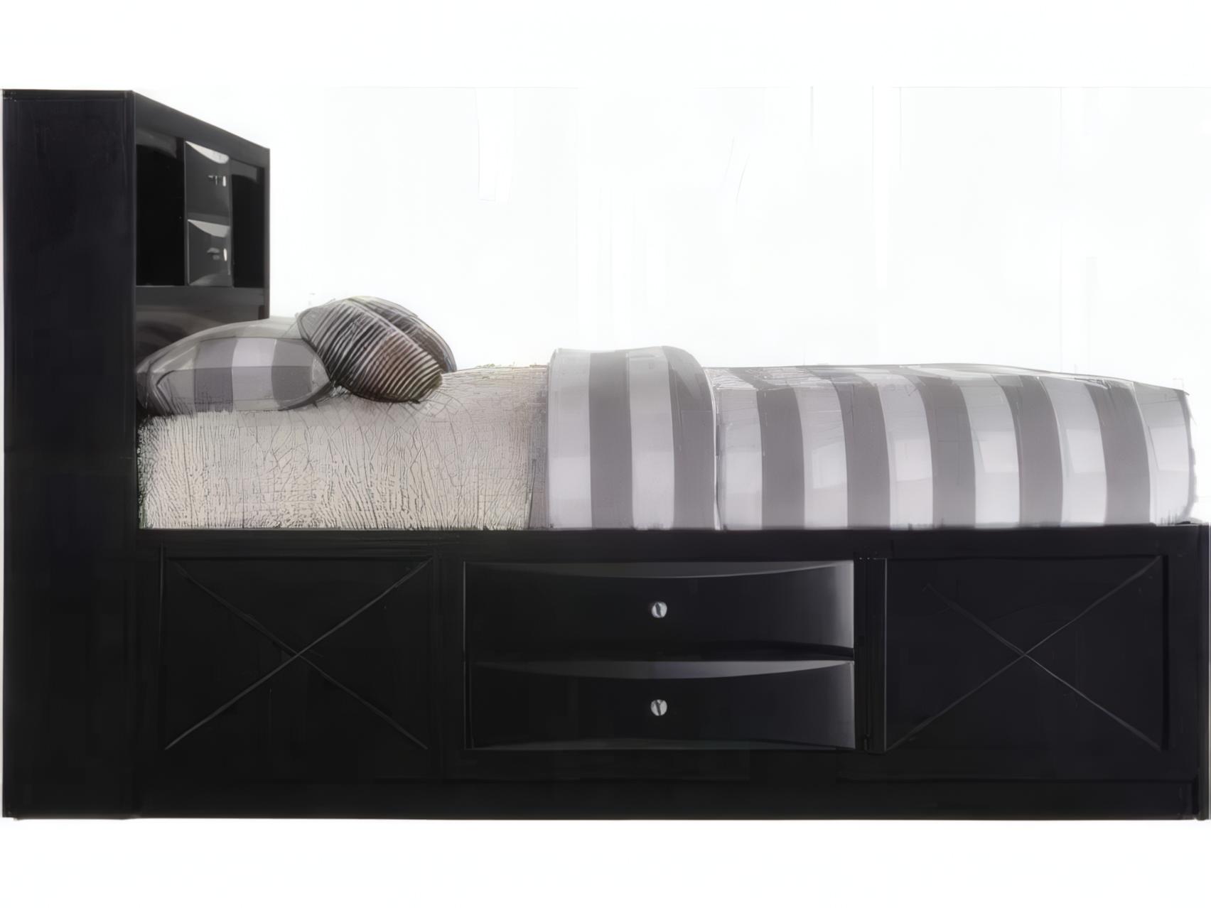 Acme Furniture Ireland Black Rubberwood Wood King Platform Bed