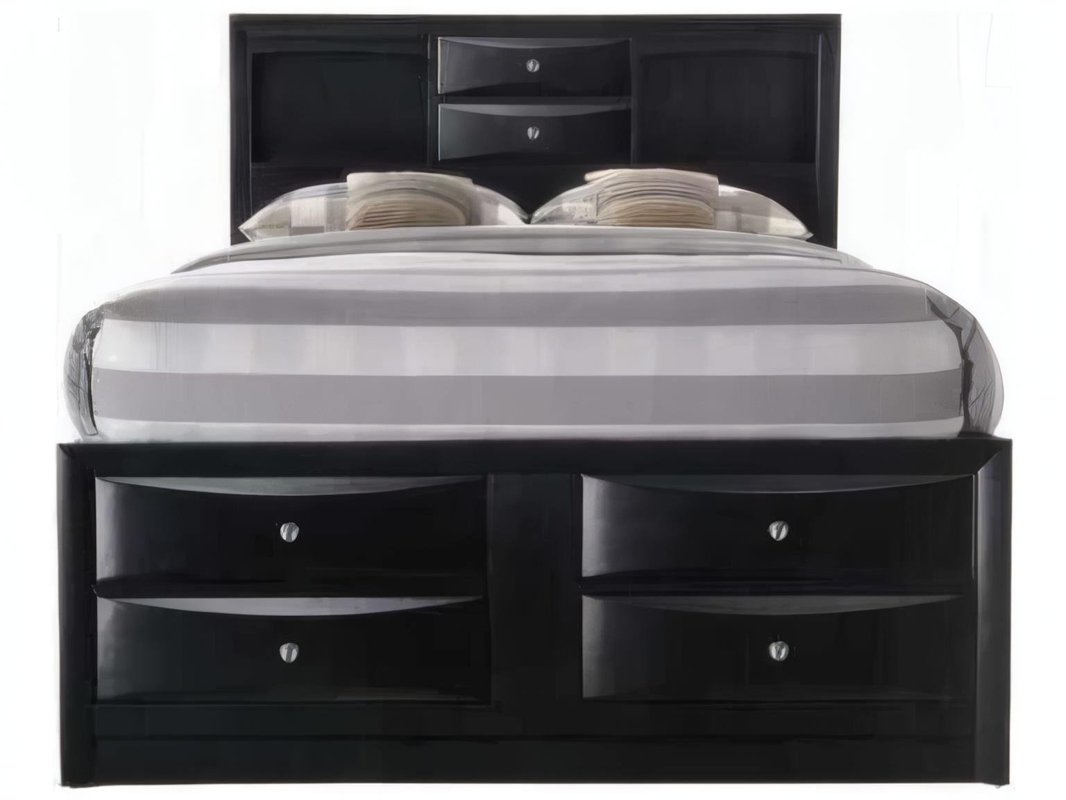 Acme Furniture Ireland Black Rubberwood Wood Queen Platform Bed
