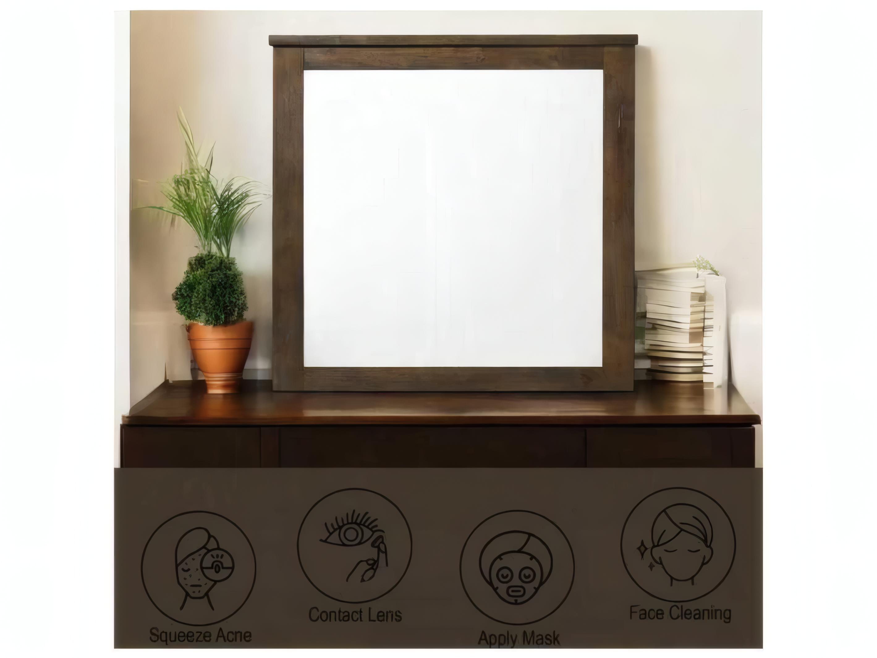 Acme Furniture Merrilee Oak Square Wall Mirror