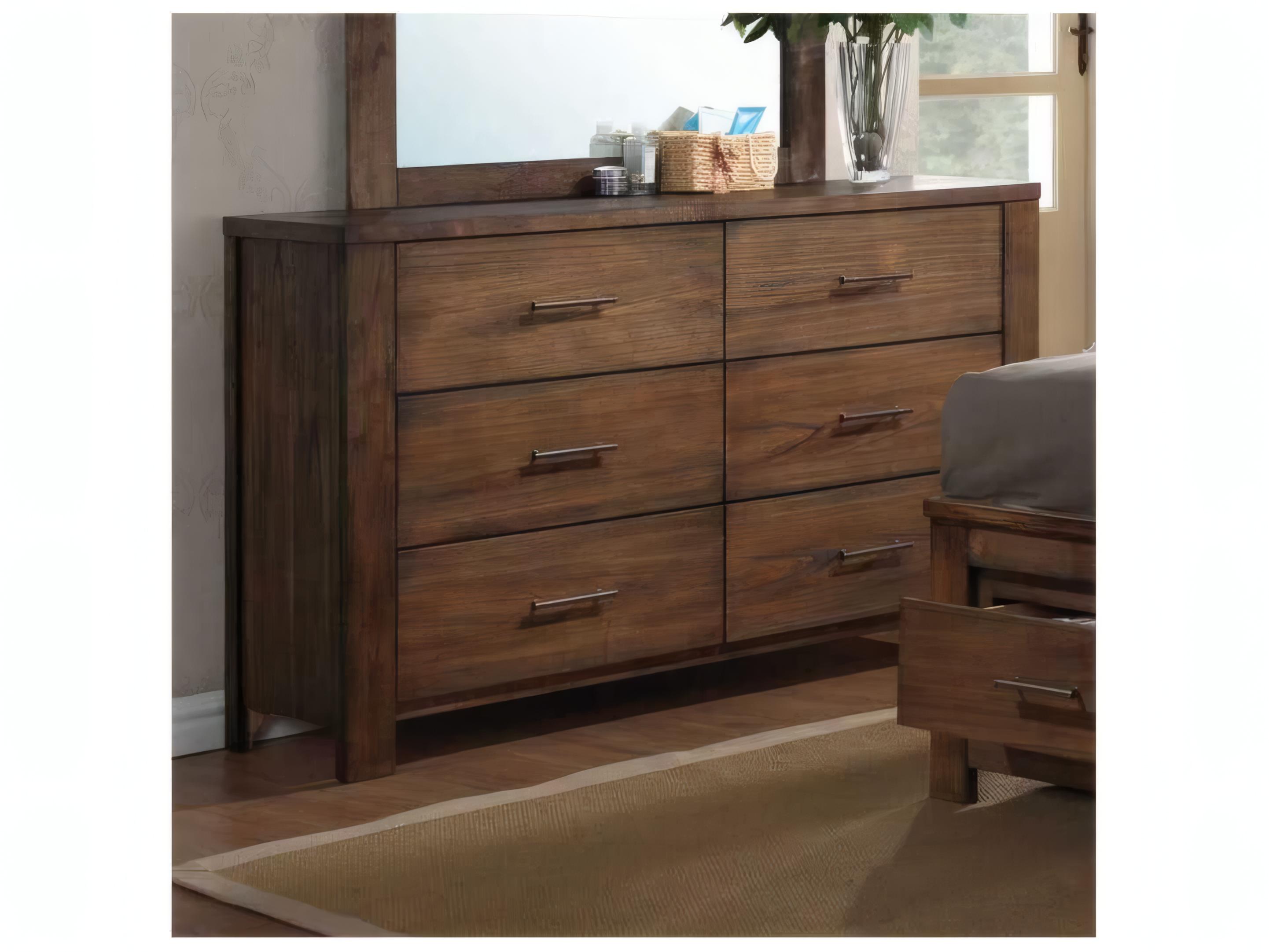 Acme Furniture Merrilee 6-Drawers Brown Rubberwood Double Dresser