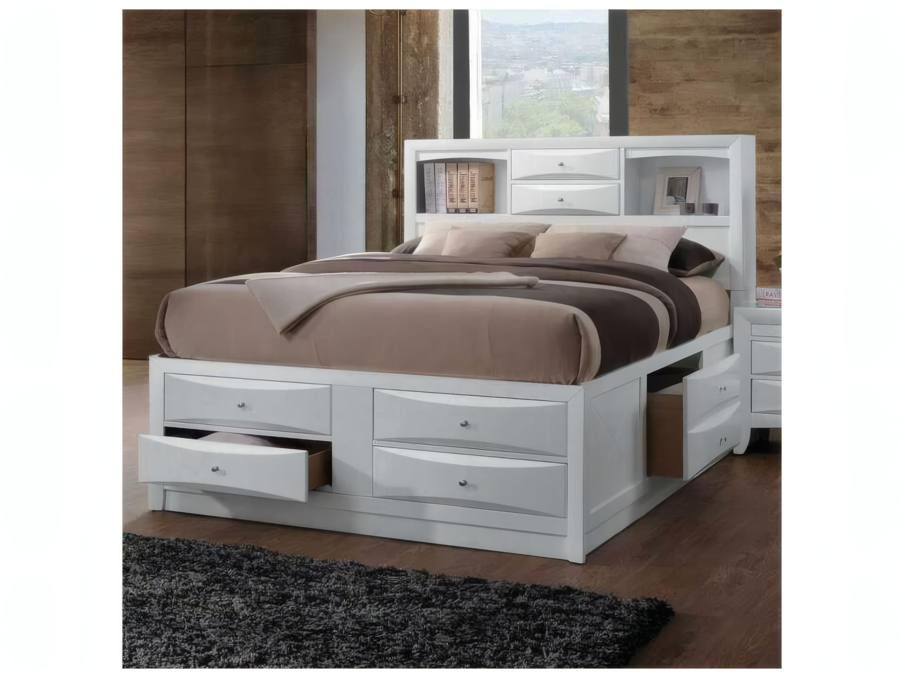 Acme Furniture Ireland White Rubberwood Wood King Platform Bed