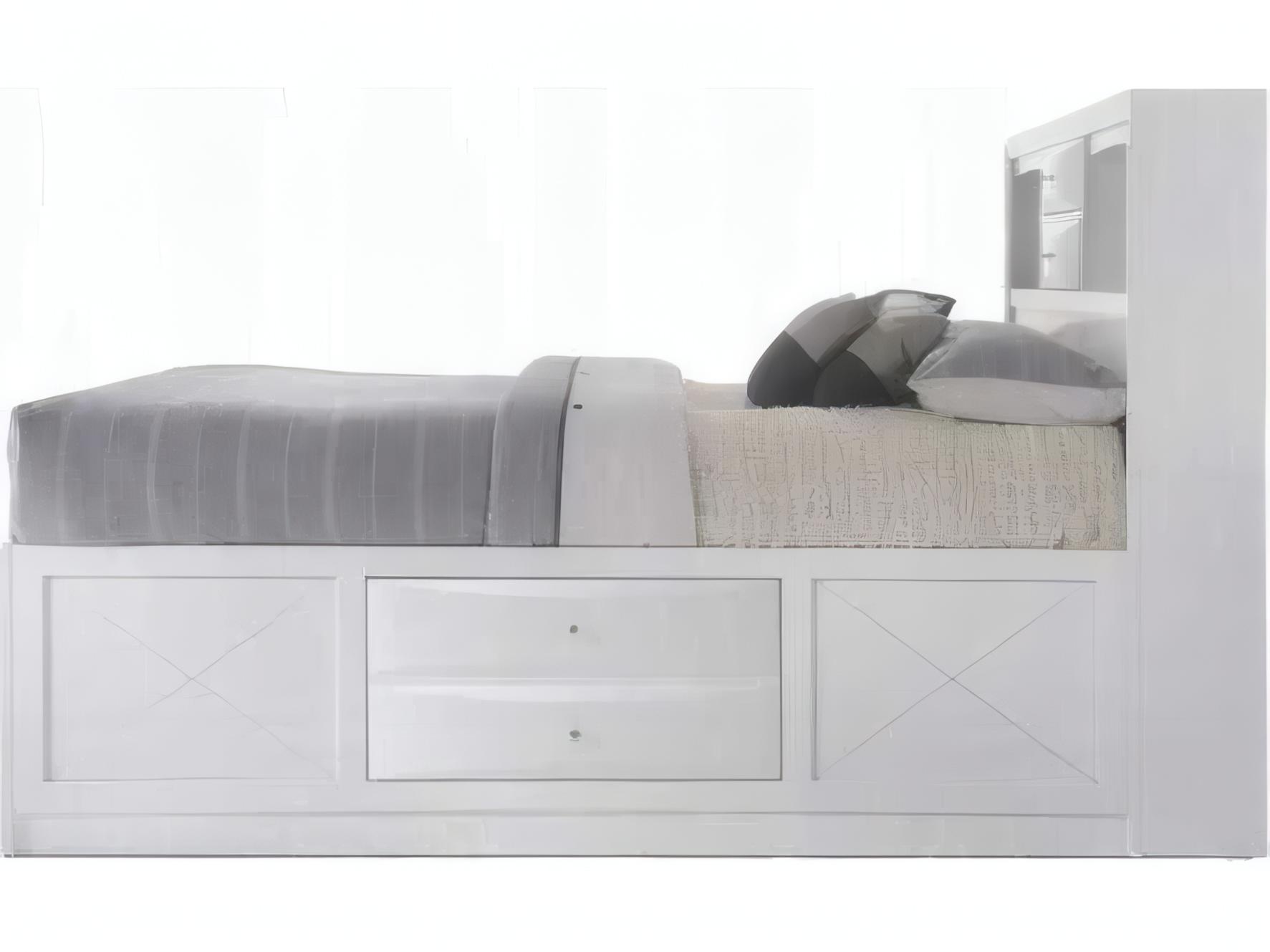Acme Furniture Ireland White Rubberwood Wood Queen Platform Bed