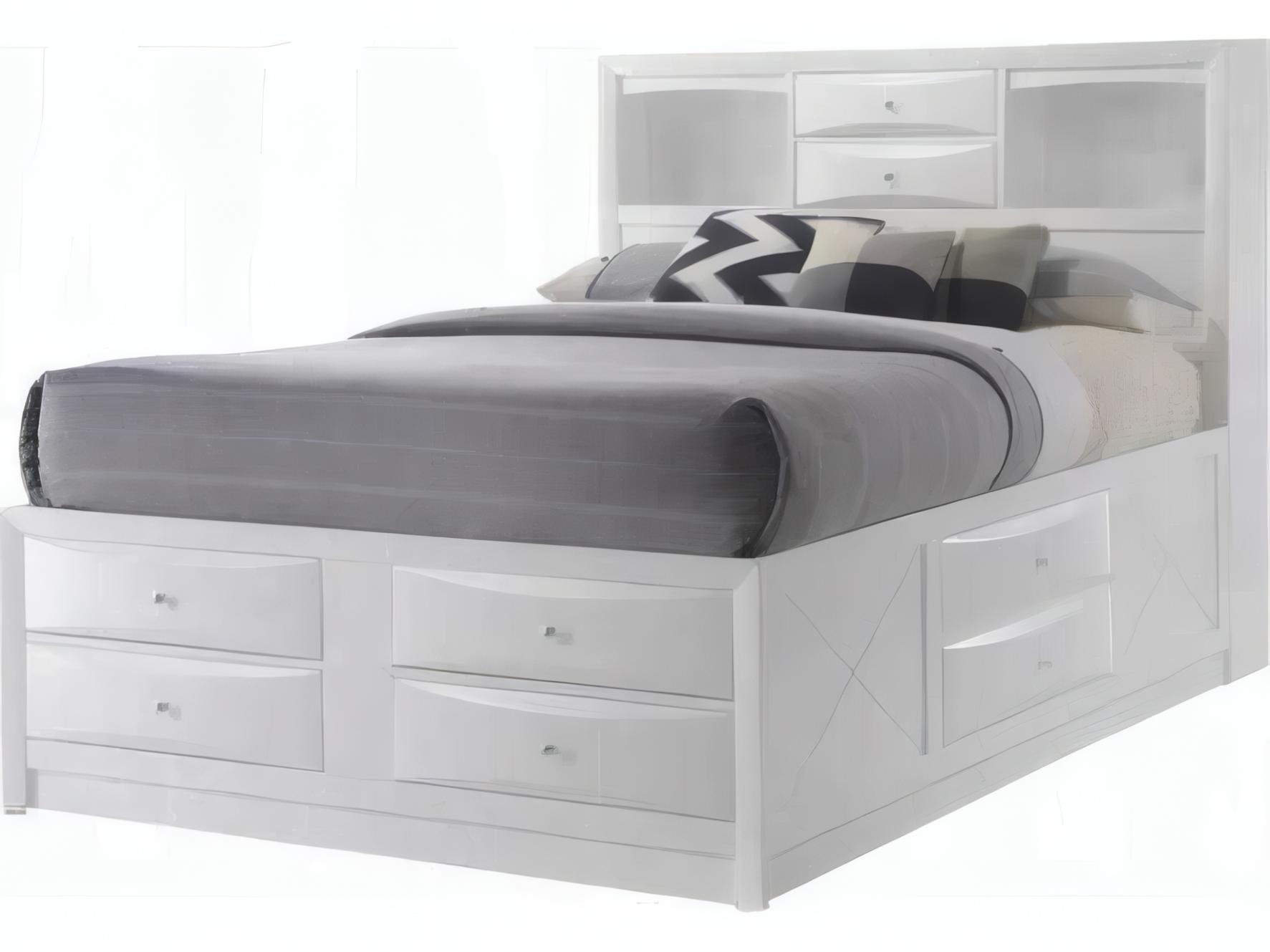 Acme Furniture Ireland White Rubberwood Wood Queen Platform Bed