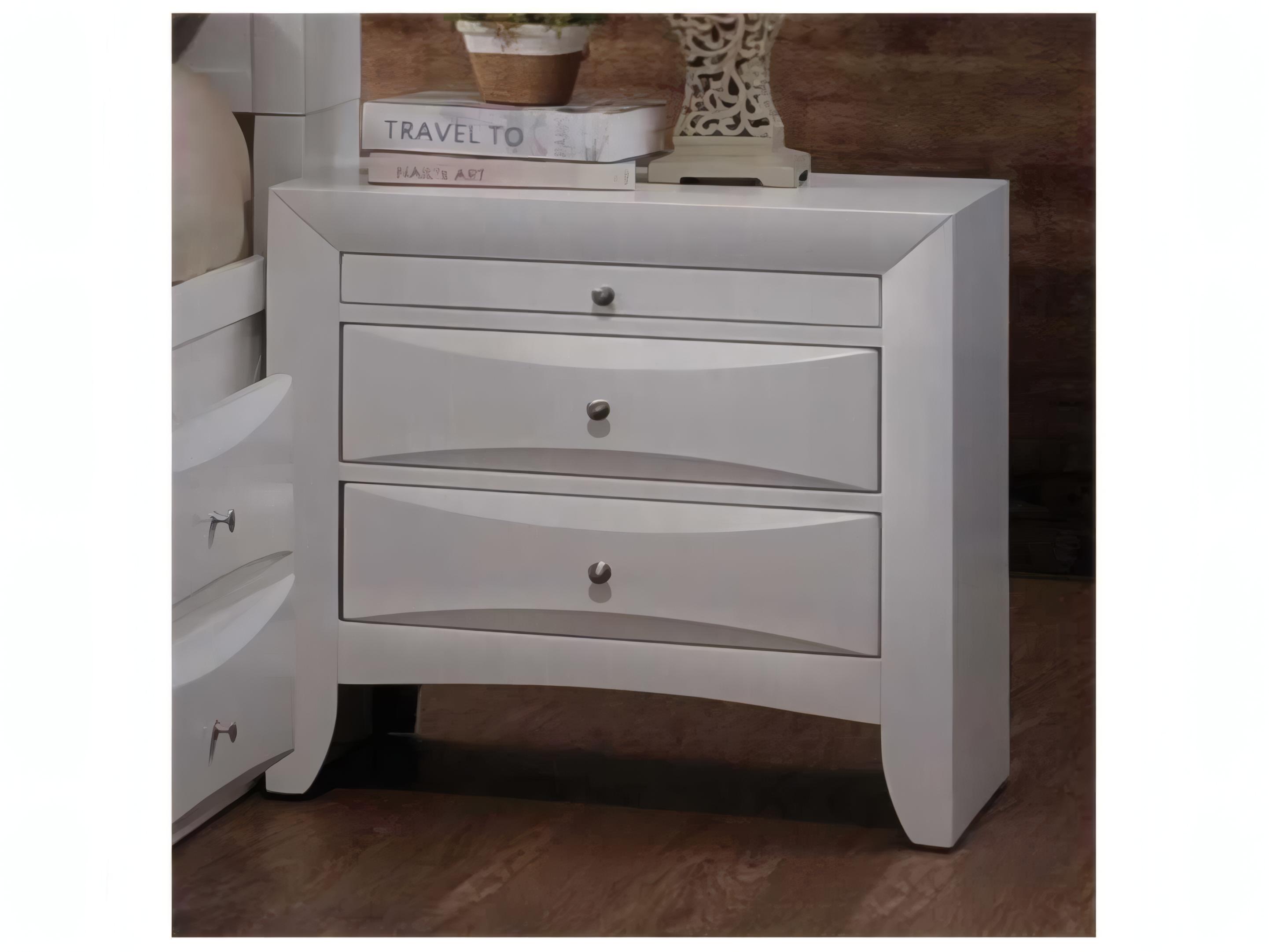 Acme Furniture Ireland 2-Drawers Rubberwood Nightstand