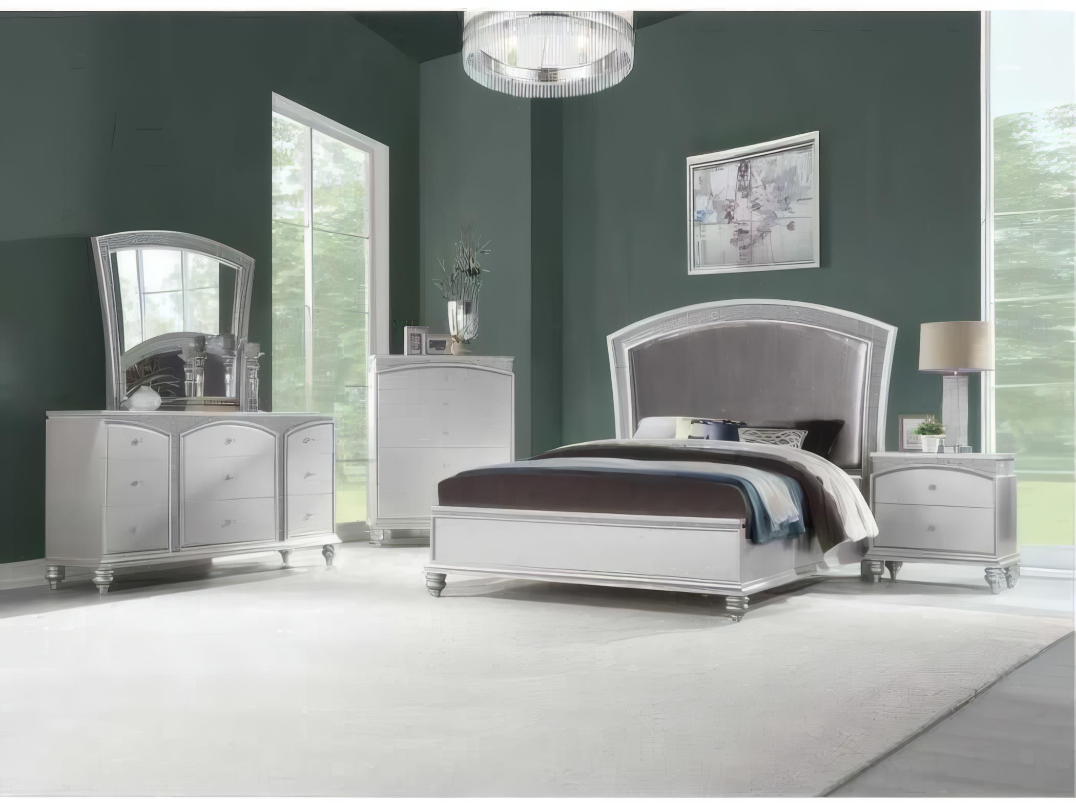 Acme Furniture Maverick 2-Drawers Silver Poplar Wood Nightstand