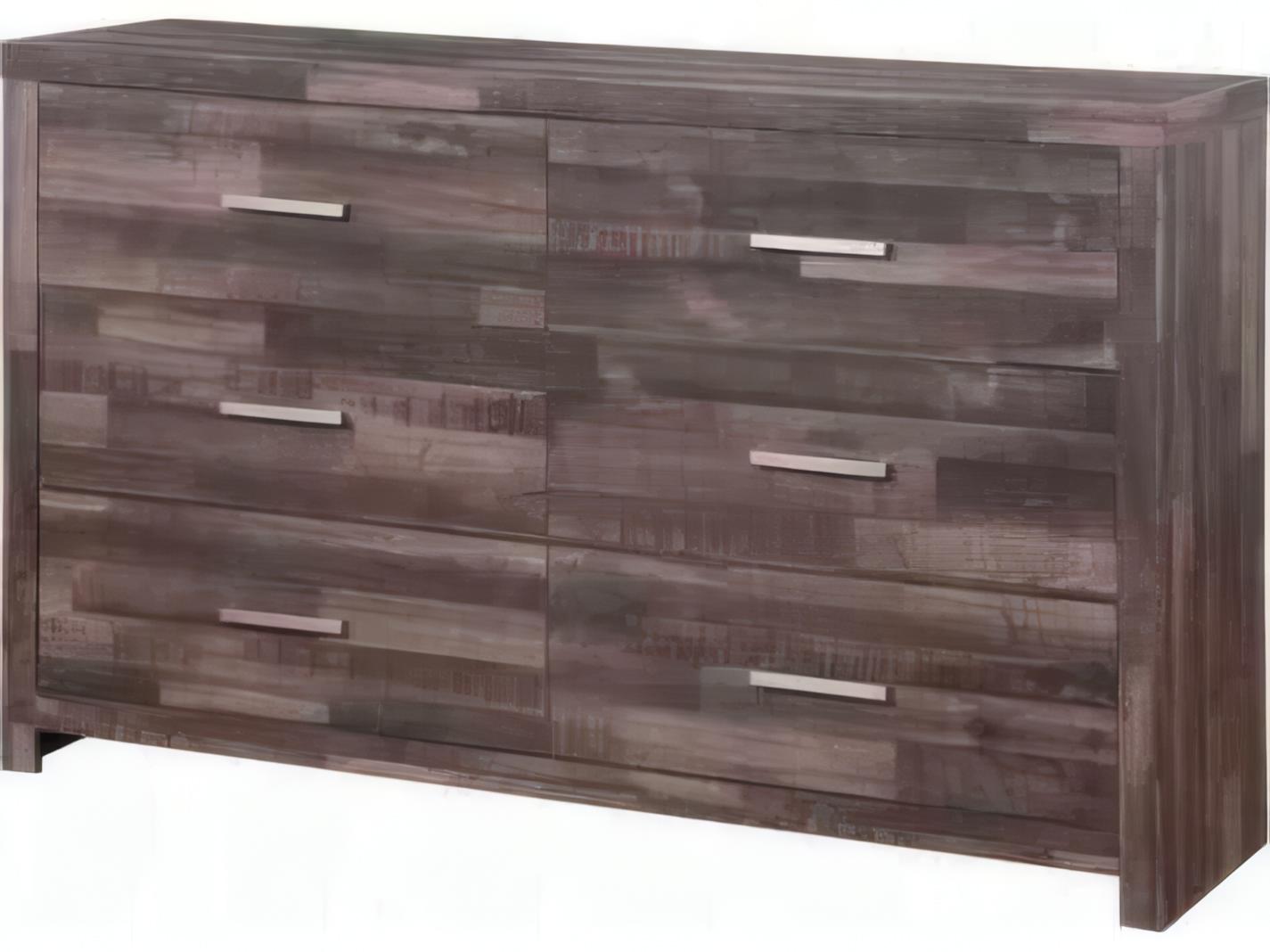 Acme Furniture Juniper 6-Drawers Brown Pine Wood Double Dresser