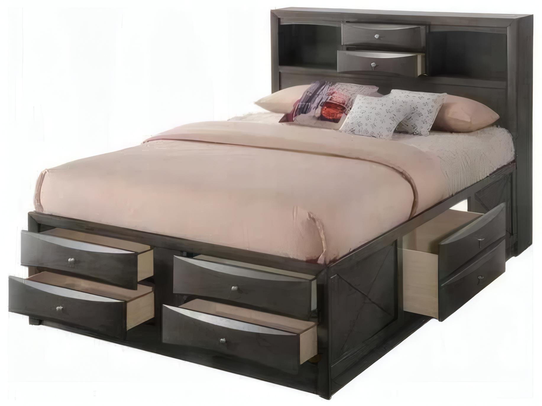 Acme Furniture Ireland Gray Oak Rubberwood Wood Queen Platform Bed