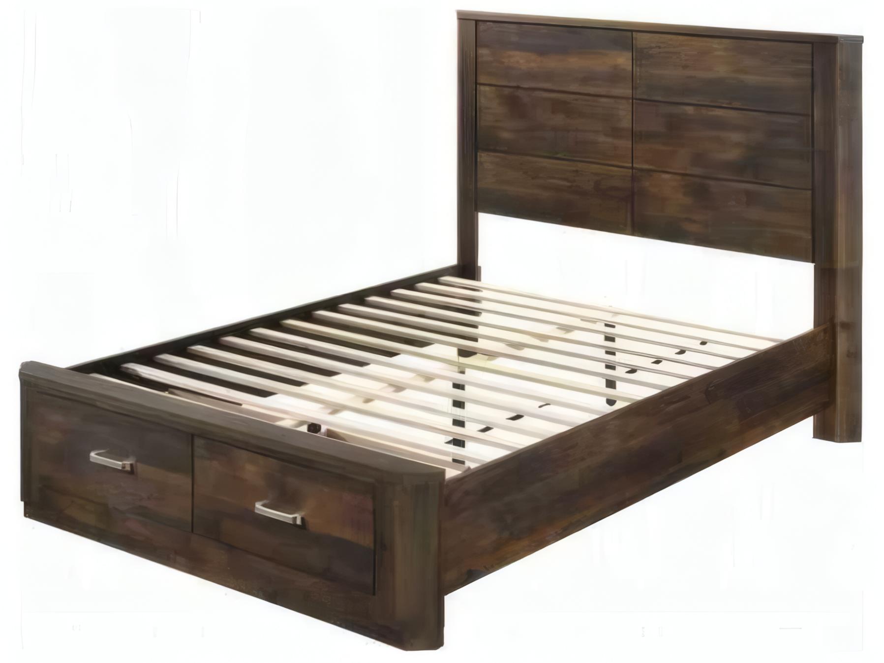 Acme Furniture Elettra Rustic Walnut Brown Rubberwood Wood Queen Platform Bed