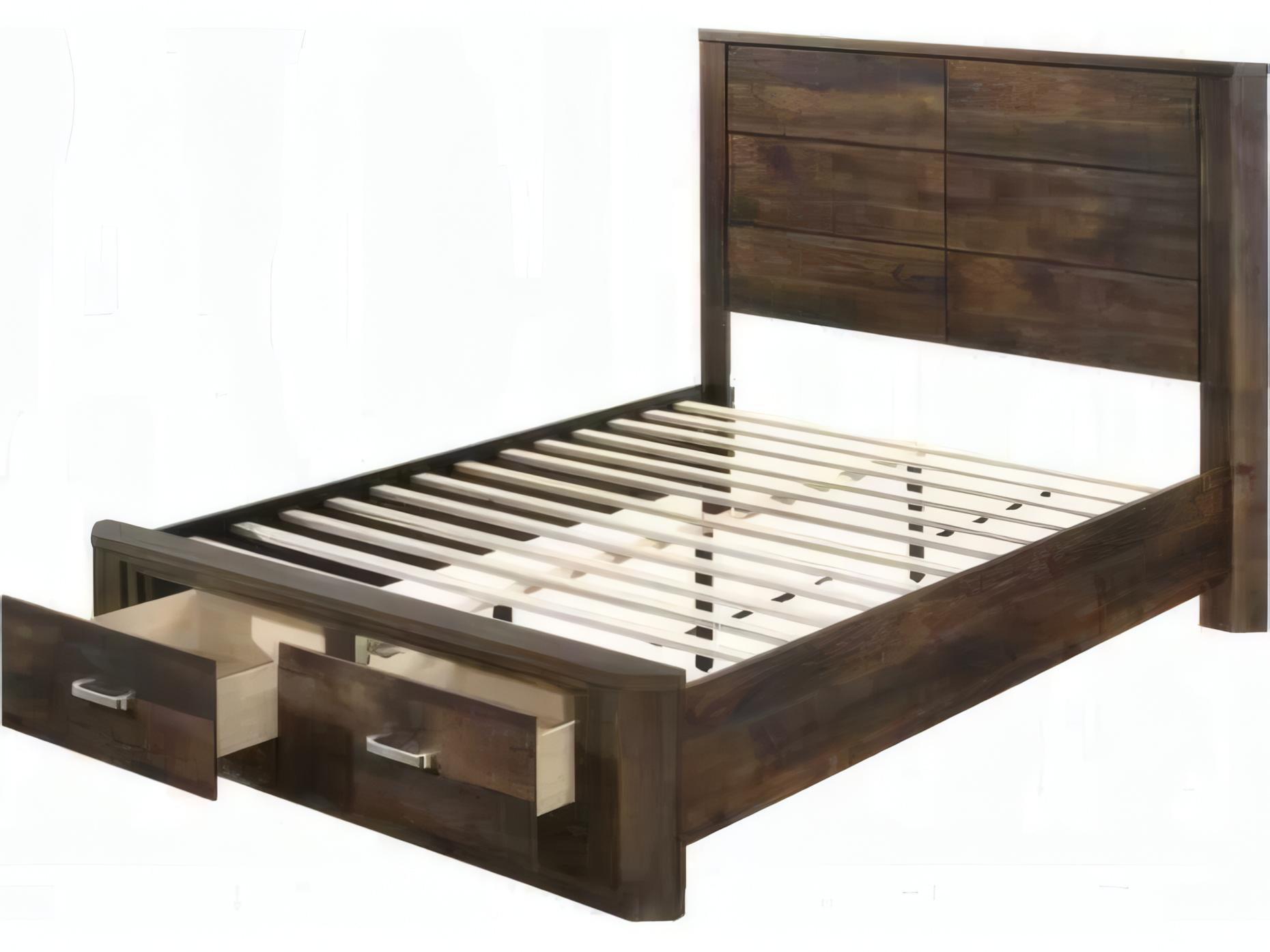 Acme Furniture Elettra Rustic Walnut Brown Rubberwood Wood Queen Platform Bed