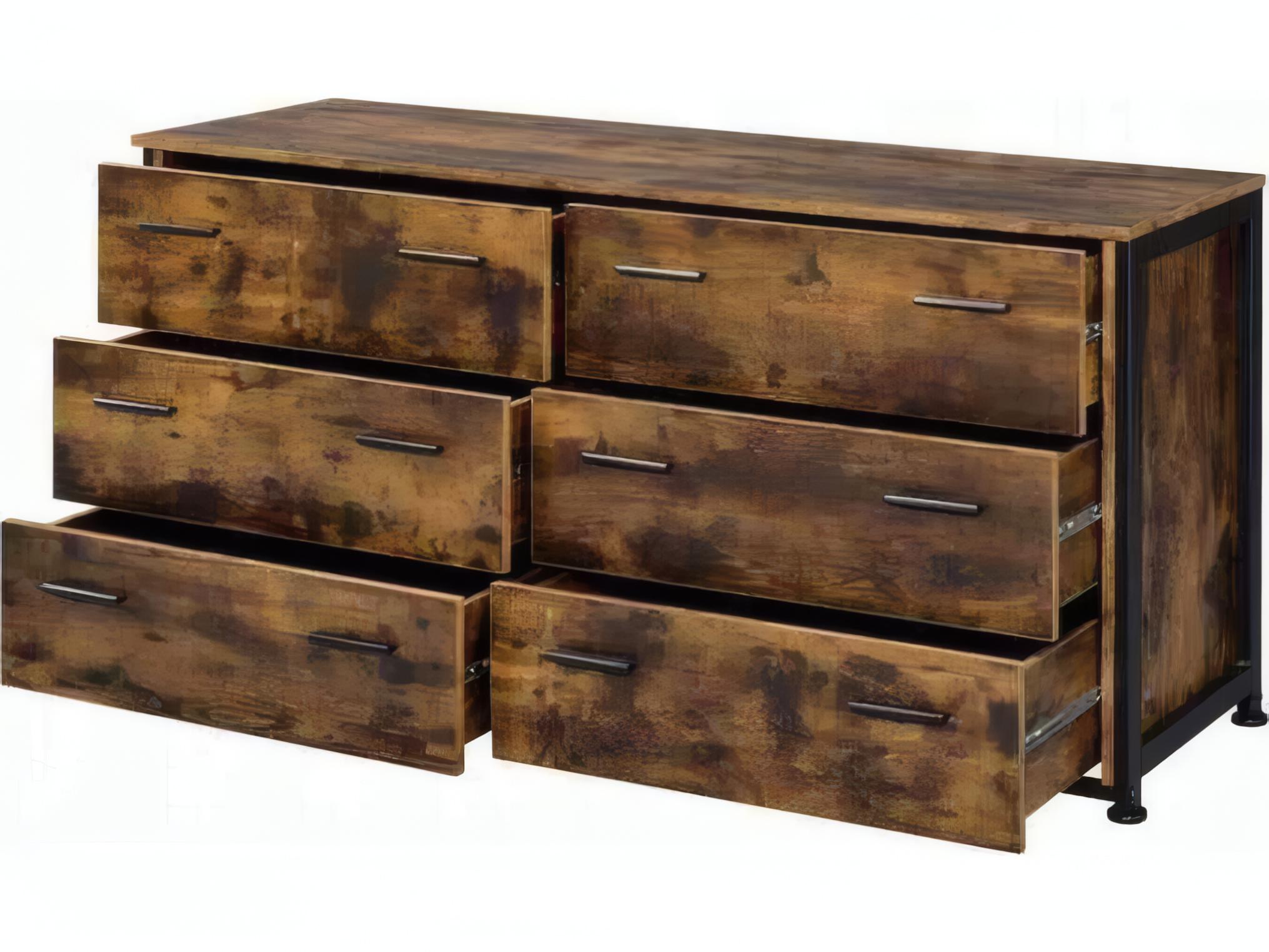 Acme Furniture Juvanth 6-Drawers Brown Solid Wood Double Dresser