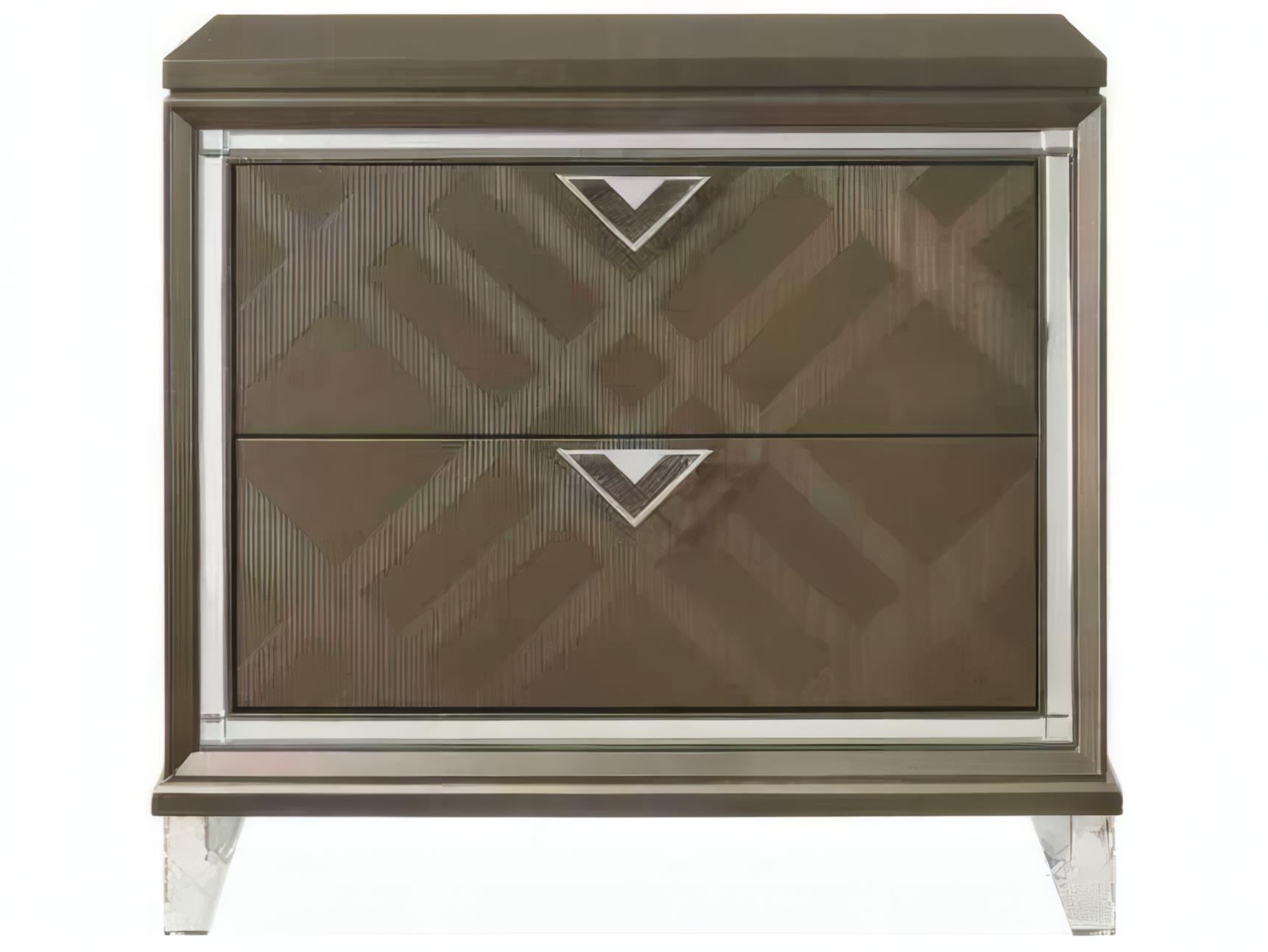 Acme Furniture Skylar 2-Drawers Rubberwood Nightstand