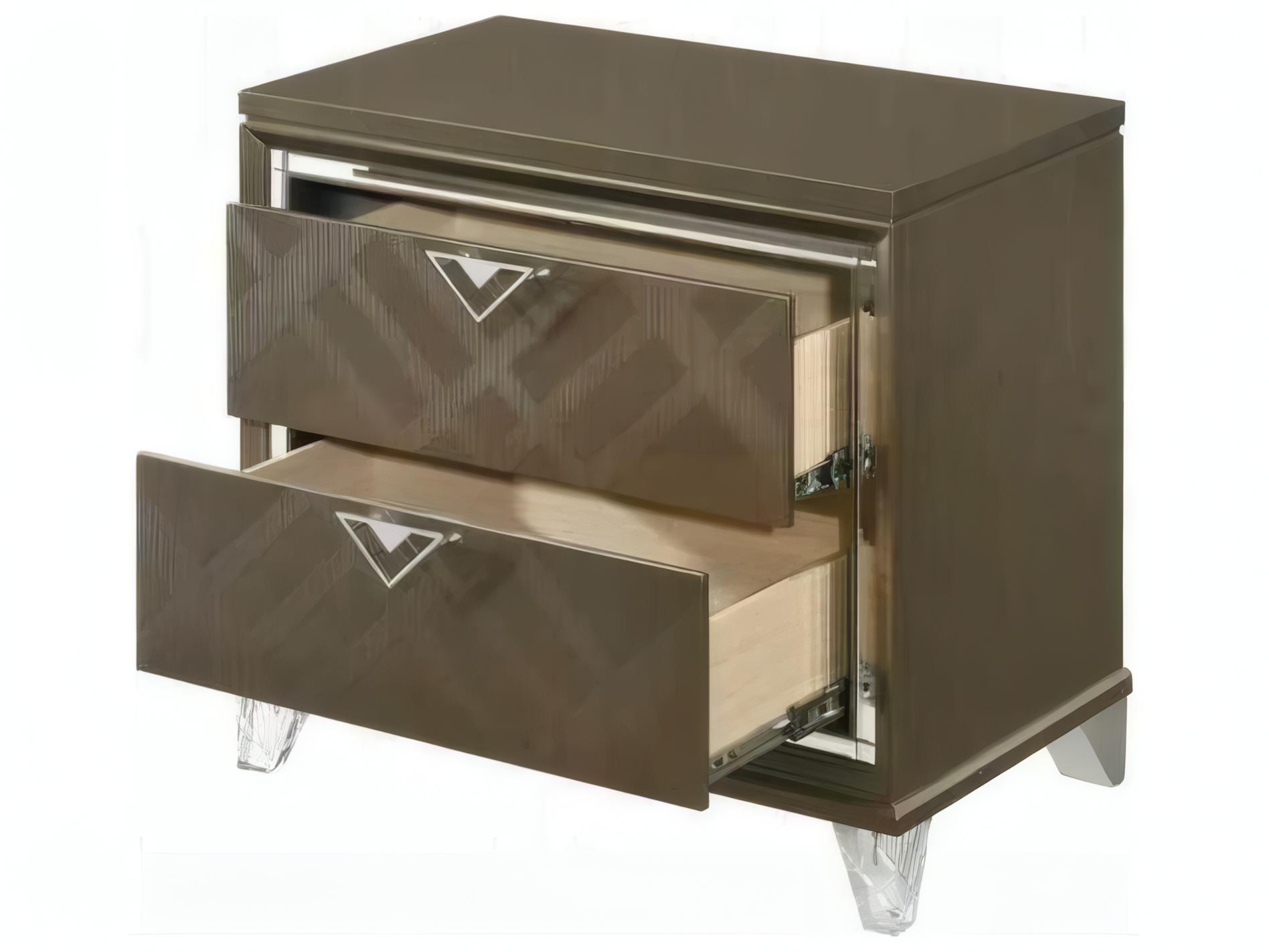 Acme Furniture Skylar 2-Drawers Rubberwood Nightstand