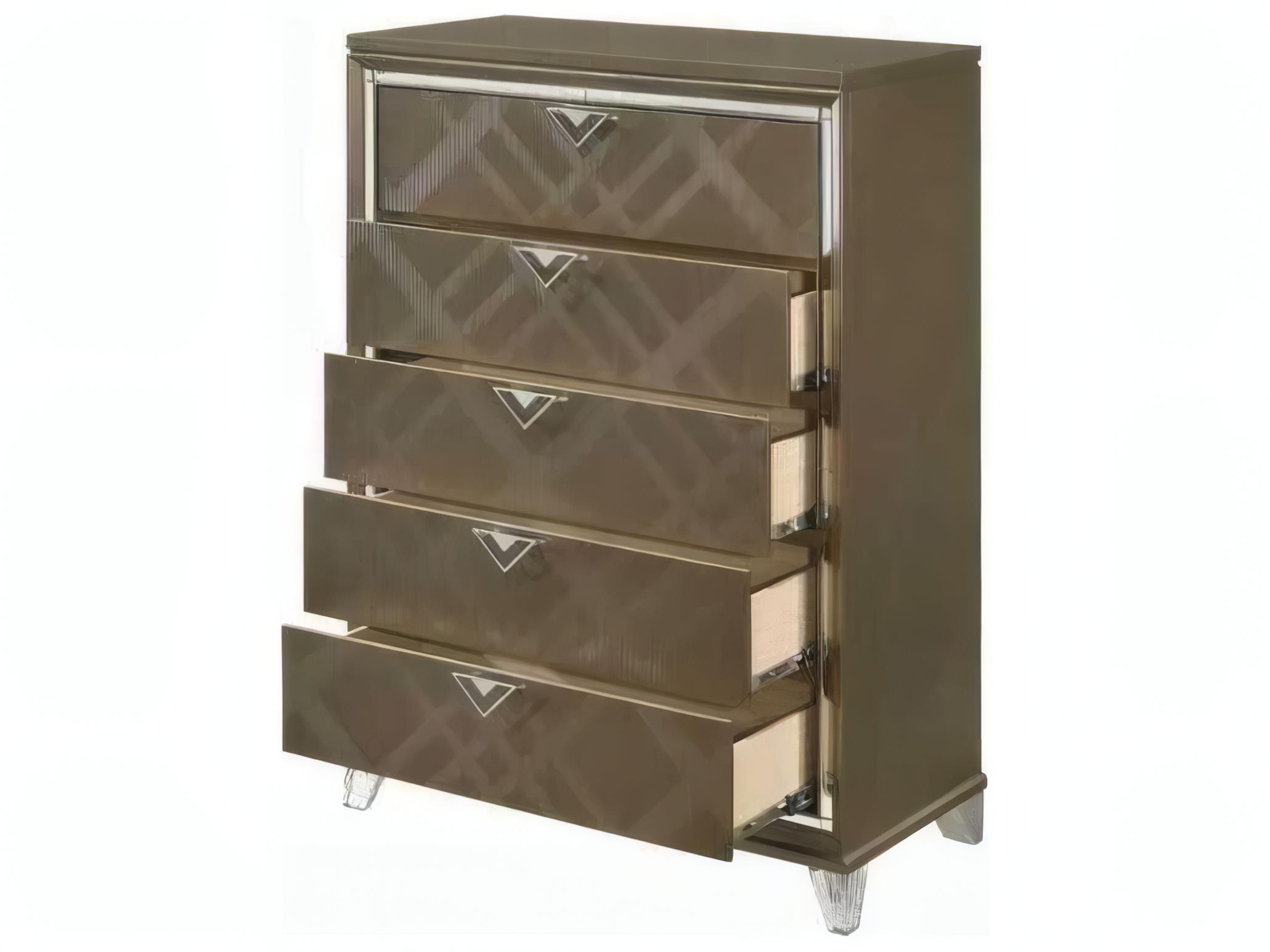 Acme Furniture Skylar Dark Champagne Rubberwood Accent Chest