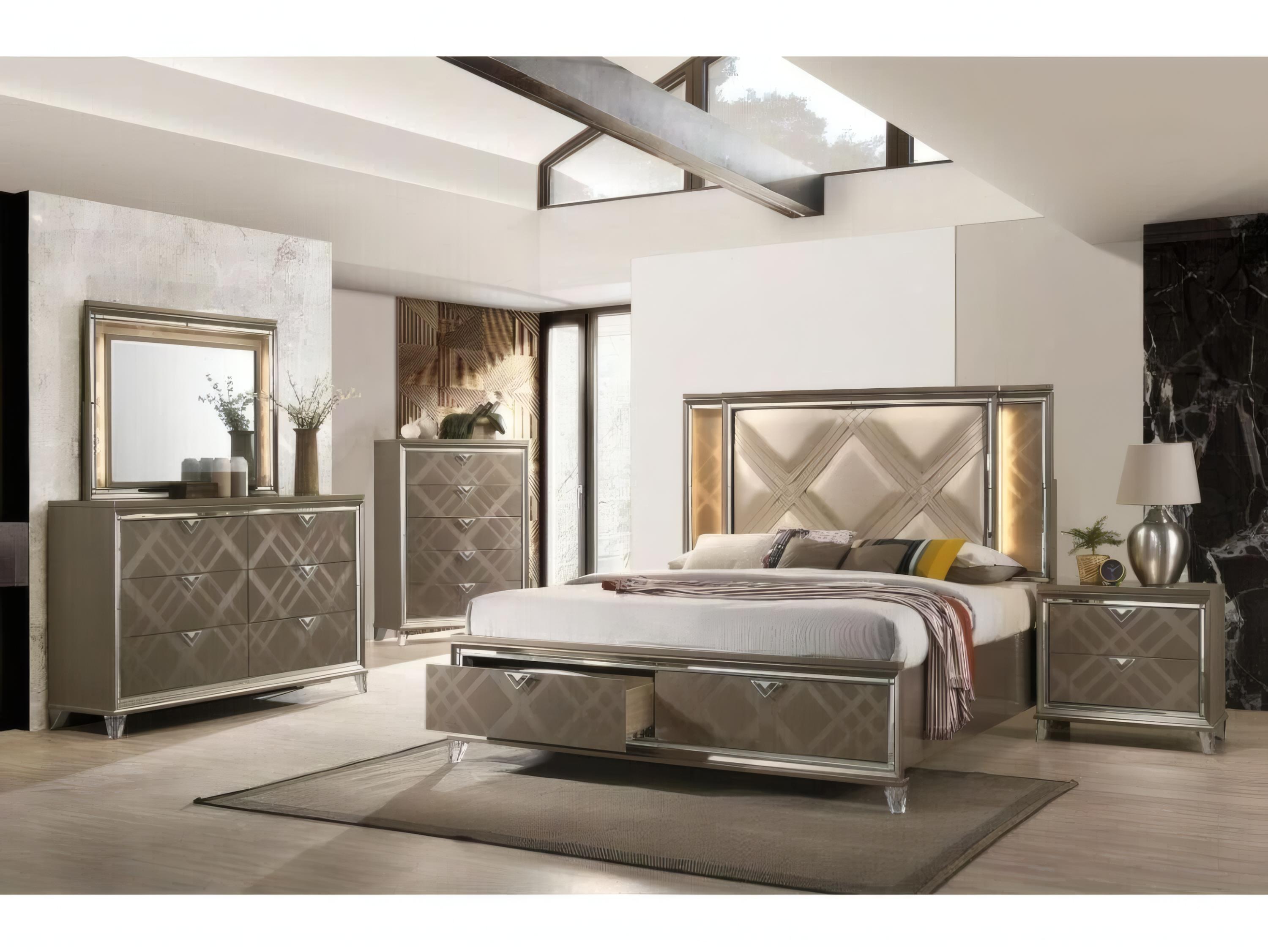 Acme Furniture Skylar Dark Champagne Rubberwood Accent Chest