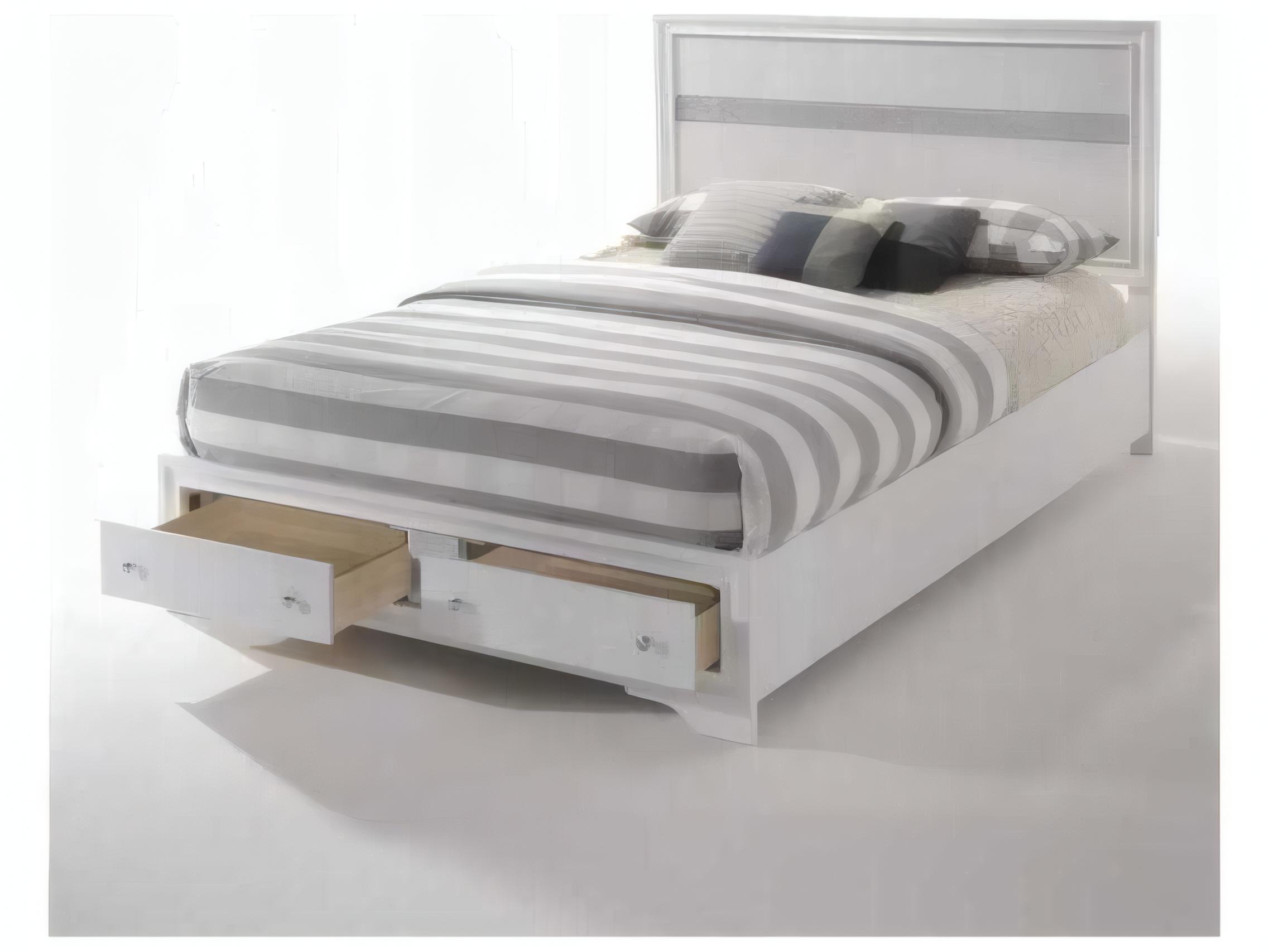 Acme Furniture Naima White Rubberwood Wood Queen Platform Bed