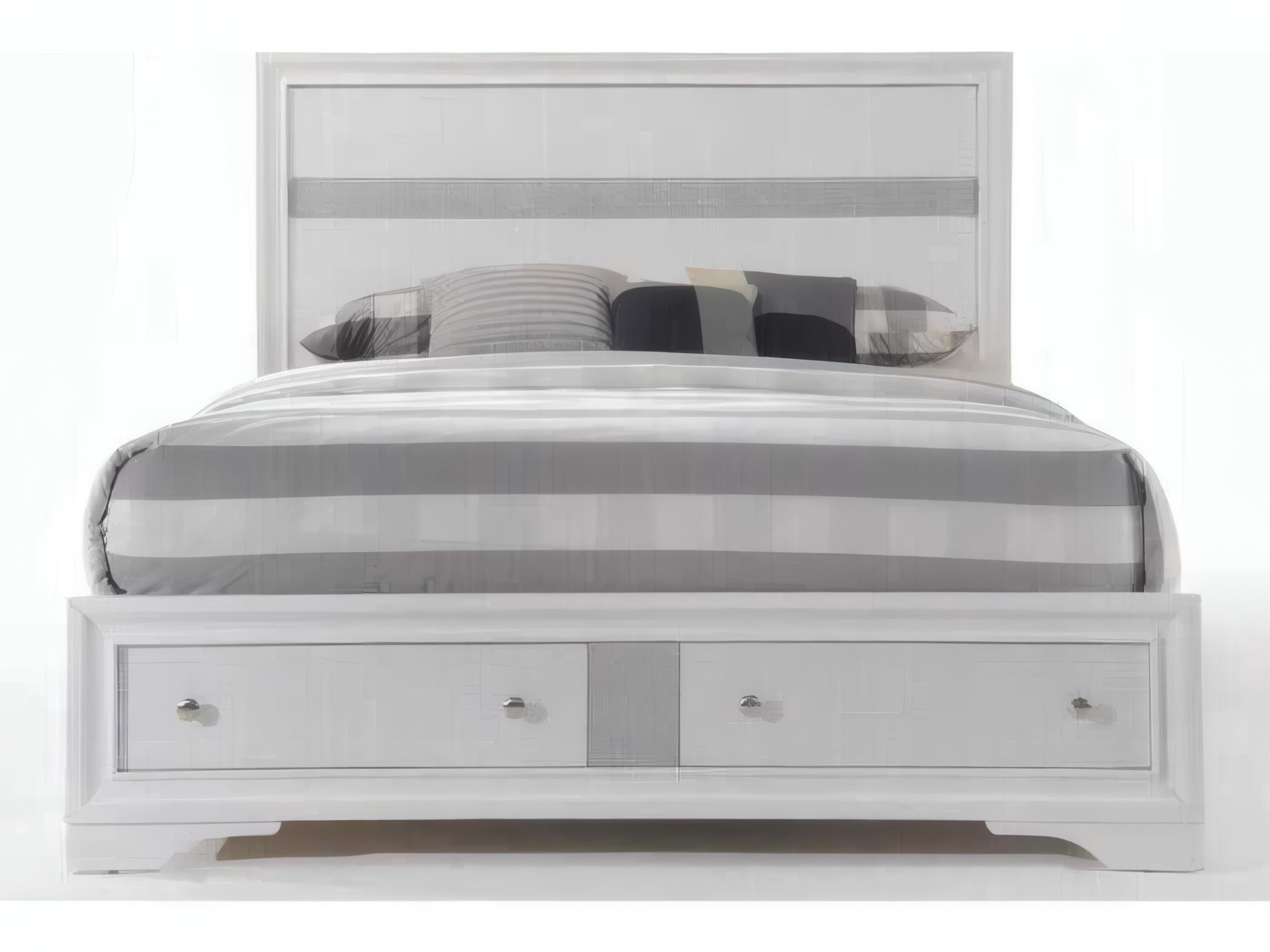 Acme Furniture Naima White Rubberwood Wood Queen Platform Bed