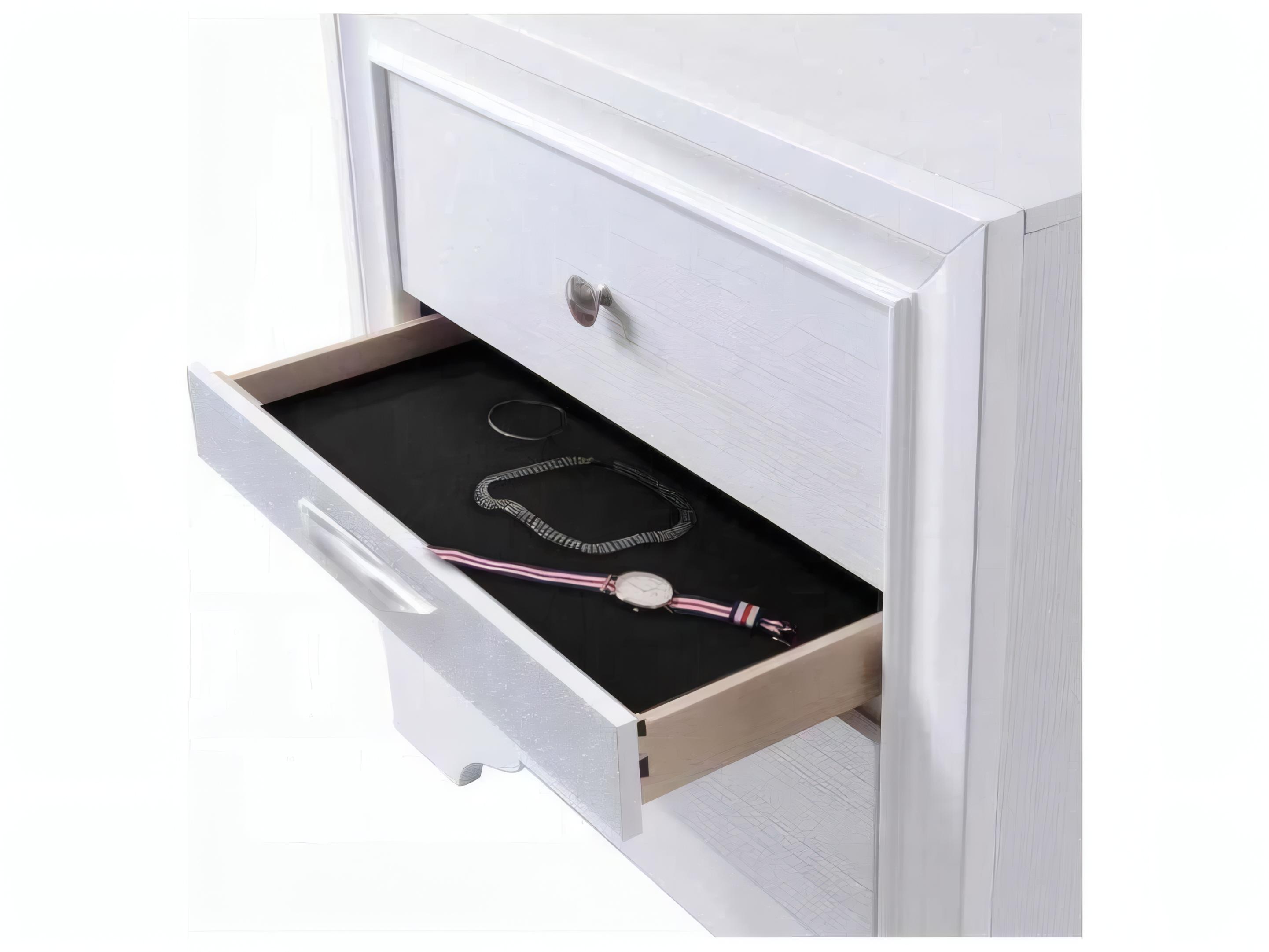 Acme Furniture Naima 3-Drawers Rubberwood Nightstand