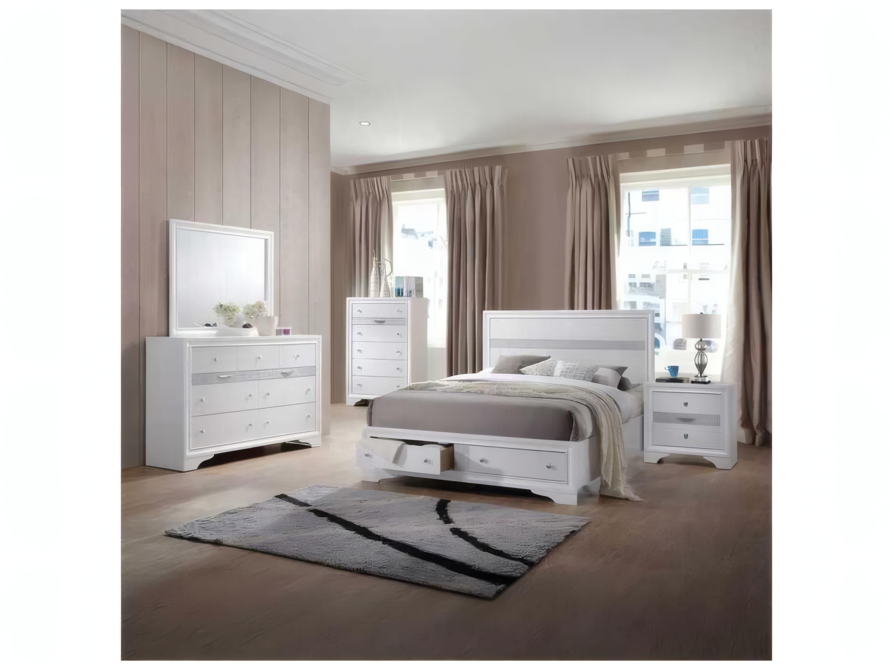 Acme Furniture Naima White Rectangular Wall Mirror