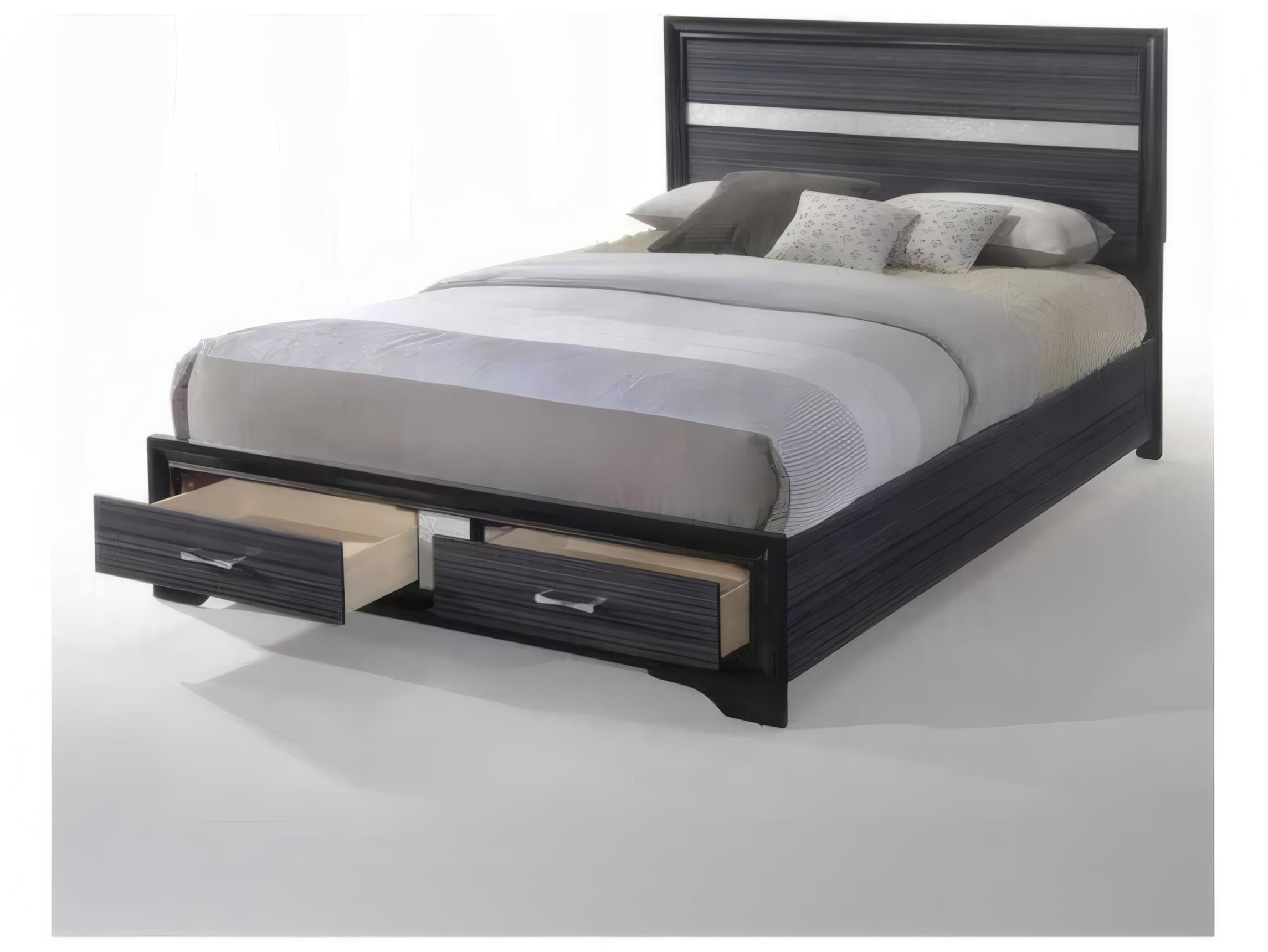 Acme Furniture Naima Black Rubberwood Wood King Platform Bed