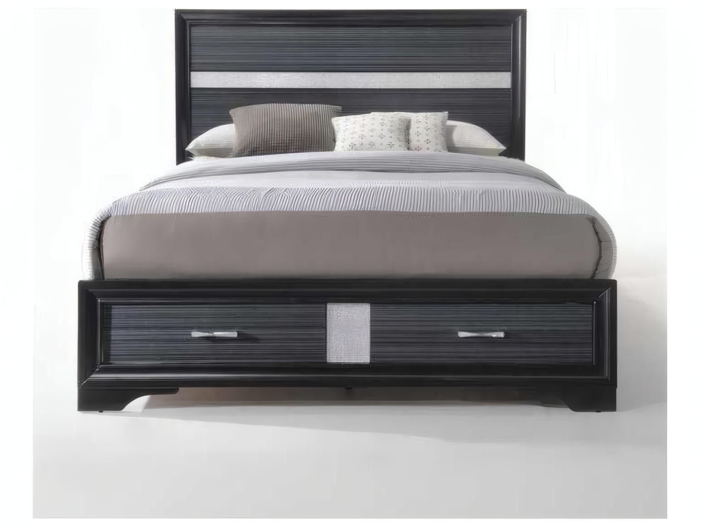 Acme Furniture Naima Black Rubberwood Wood King Platform Bed