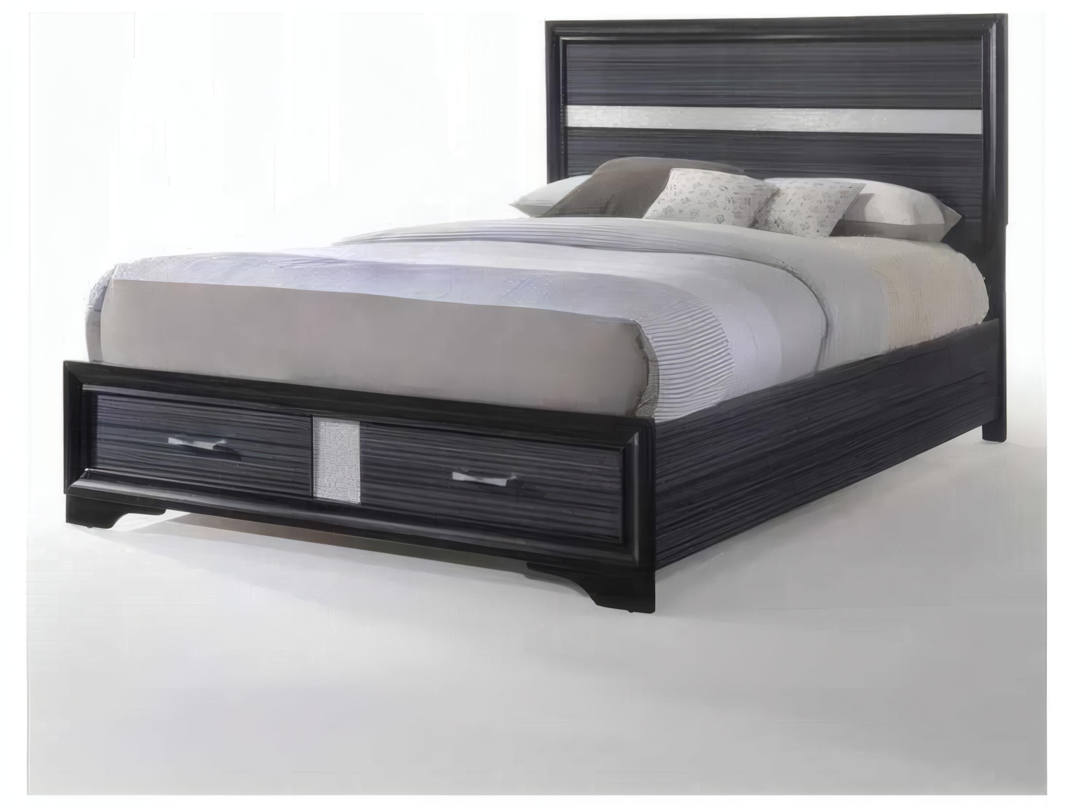 Acme Furniture Naima Black Rubberwood Wood Queen Platform Bed