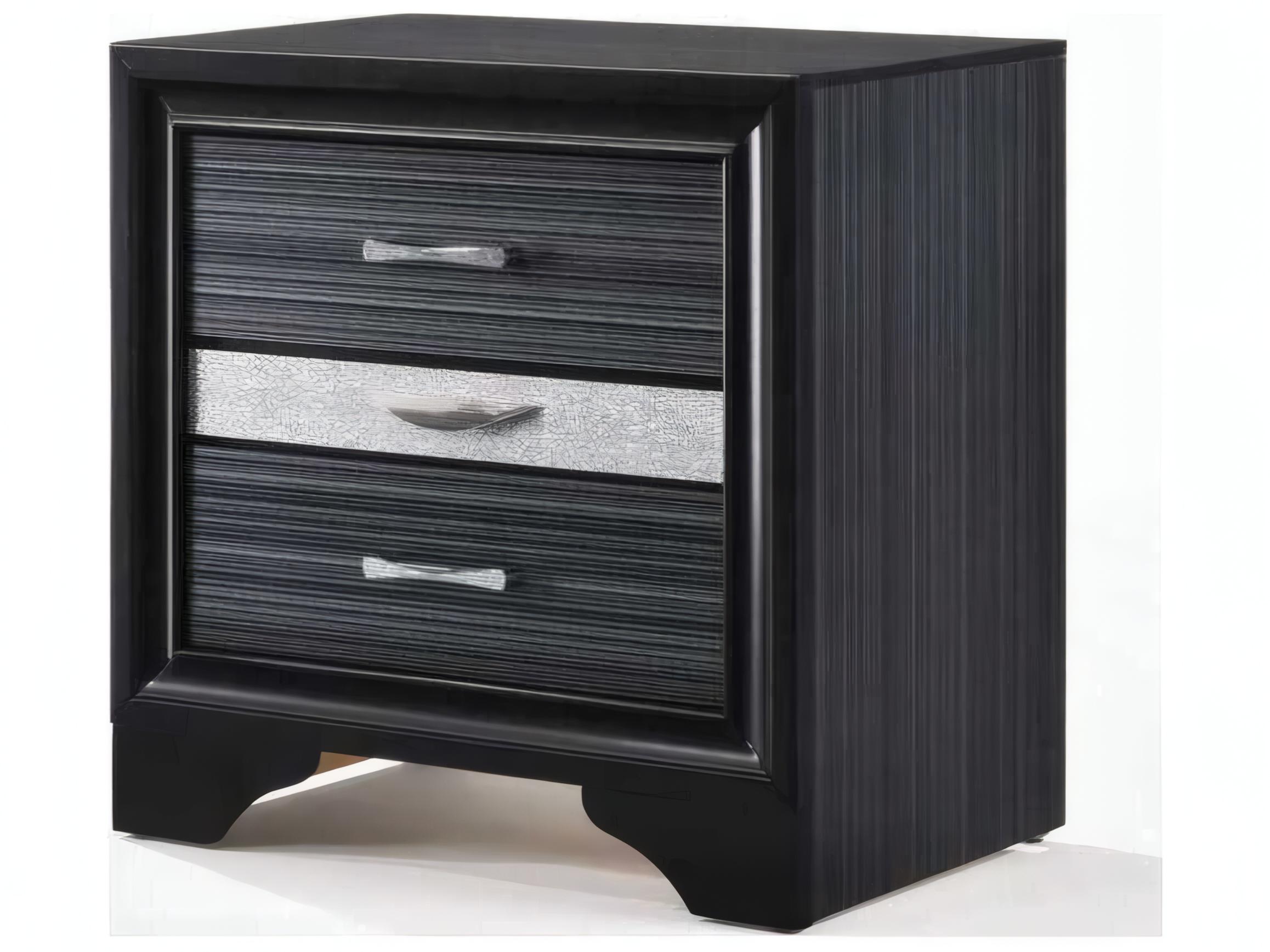 Acme Furniture Naima 3-Drawers Rubberwood Nightstand