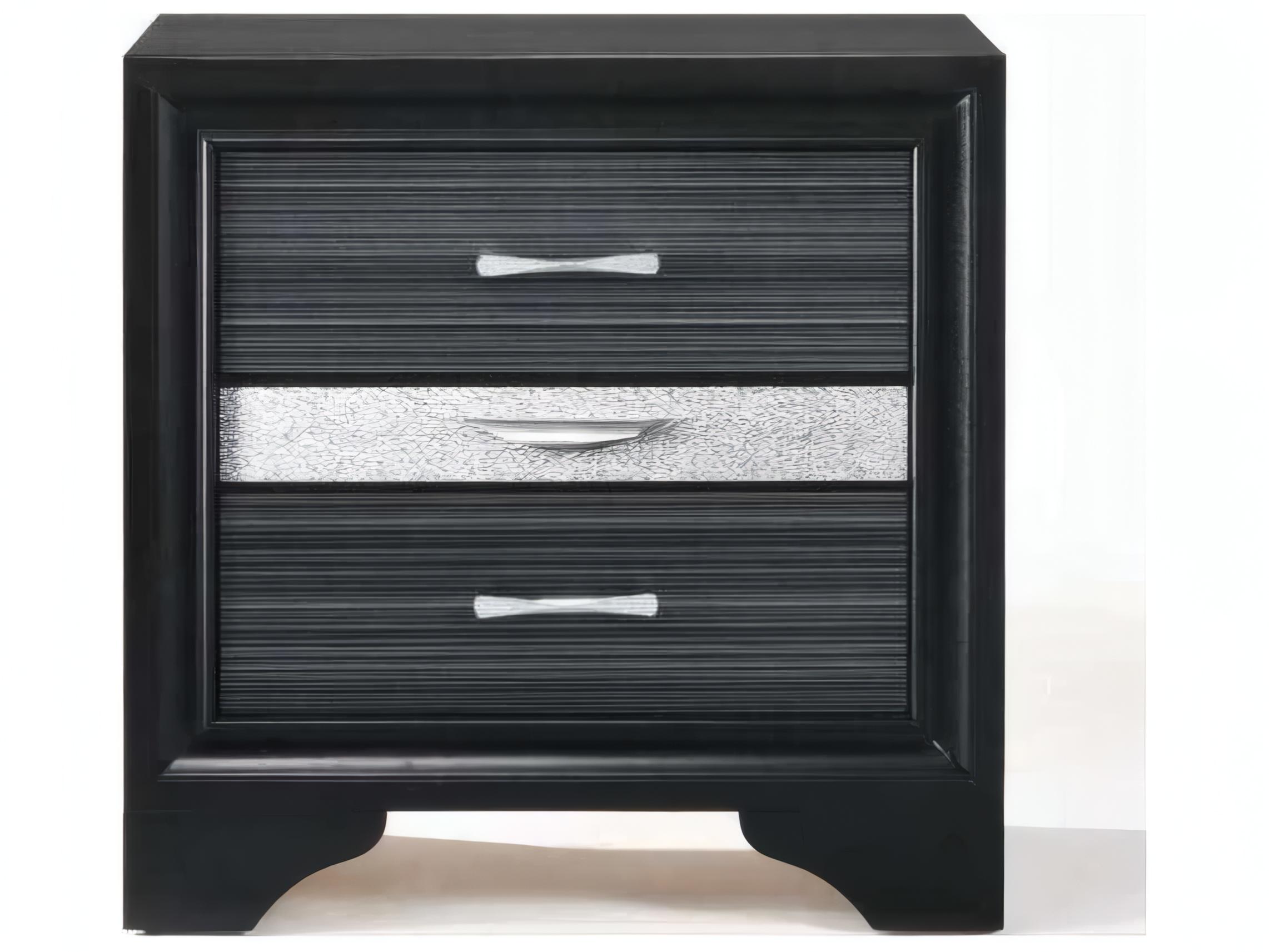 Acme Furniture Naima 3-Drawers Rubberwood Nightstand
