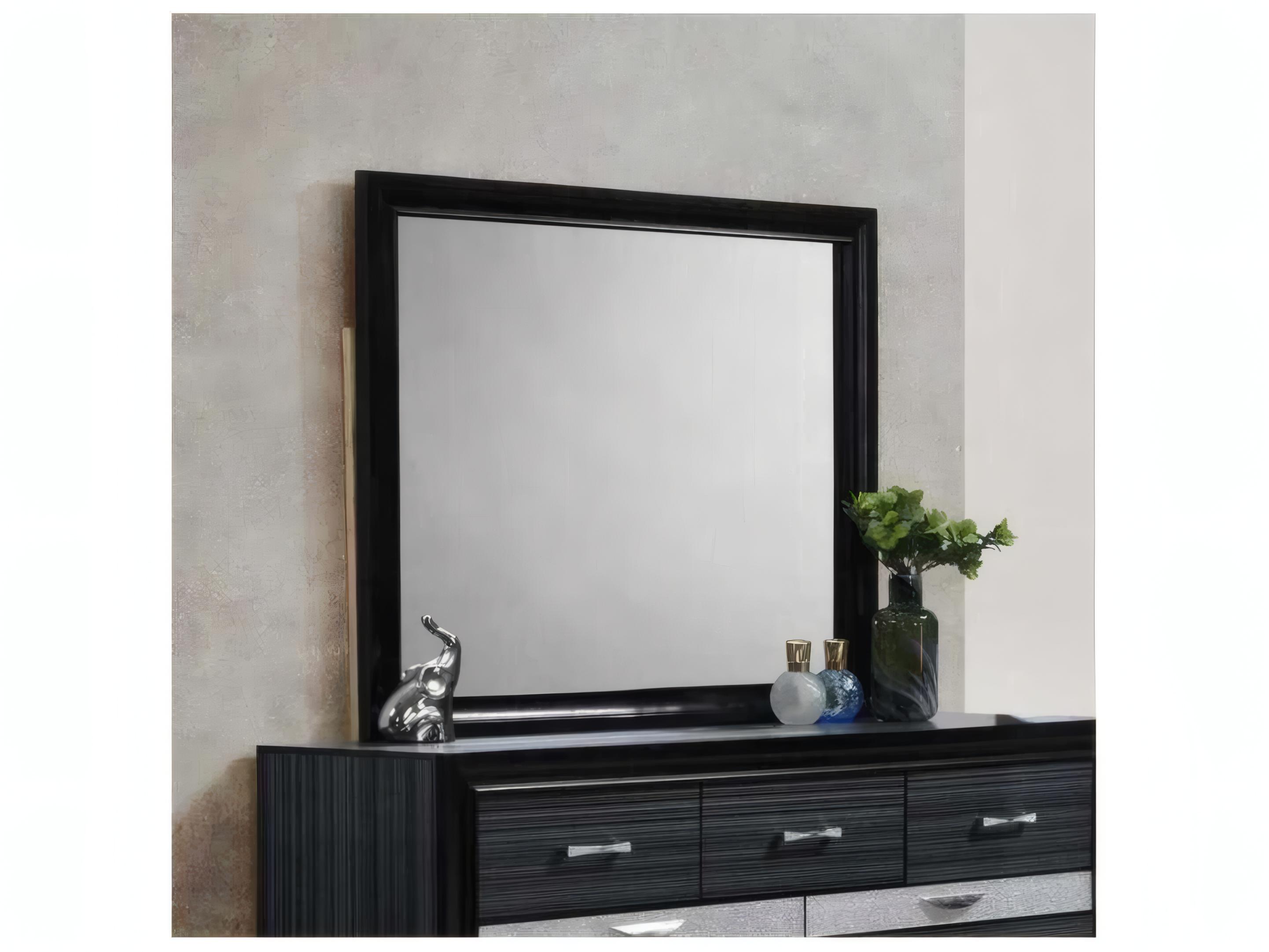 Acme Furniture Naima Black Rectangular Wall Mirror