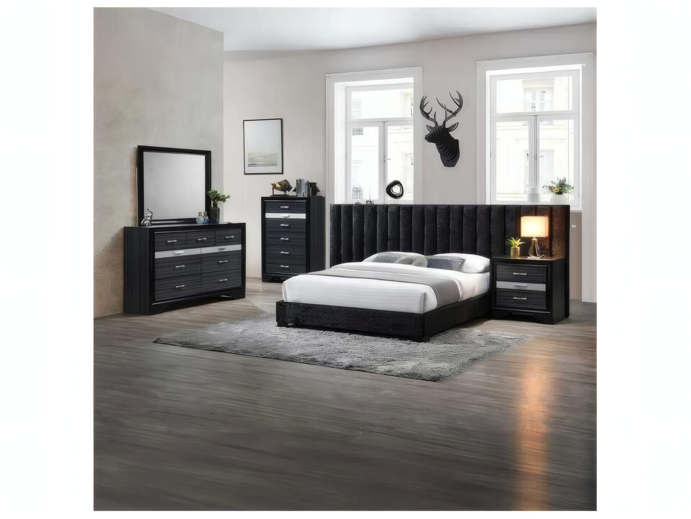 Acme Furniture Naima Black Rectangular Wall Mirror