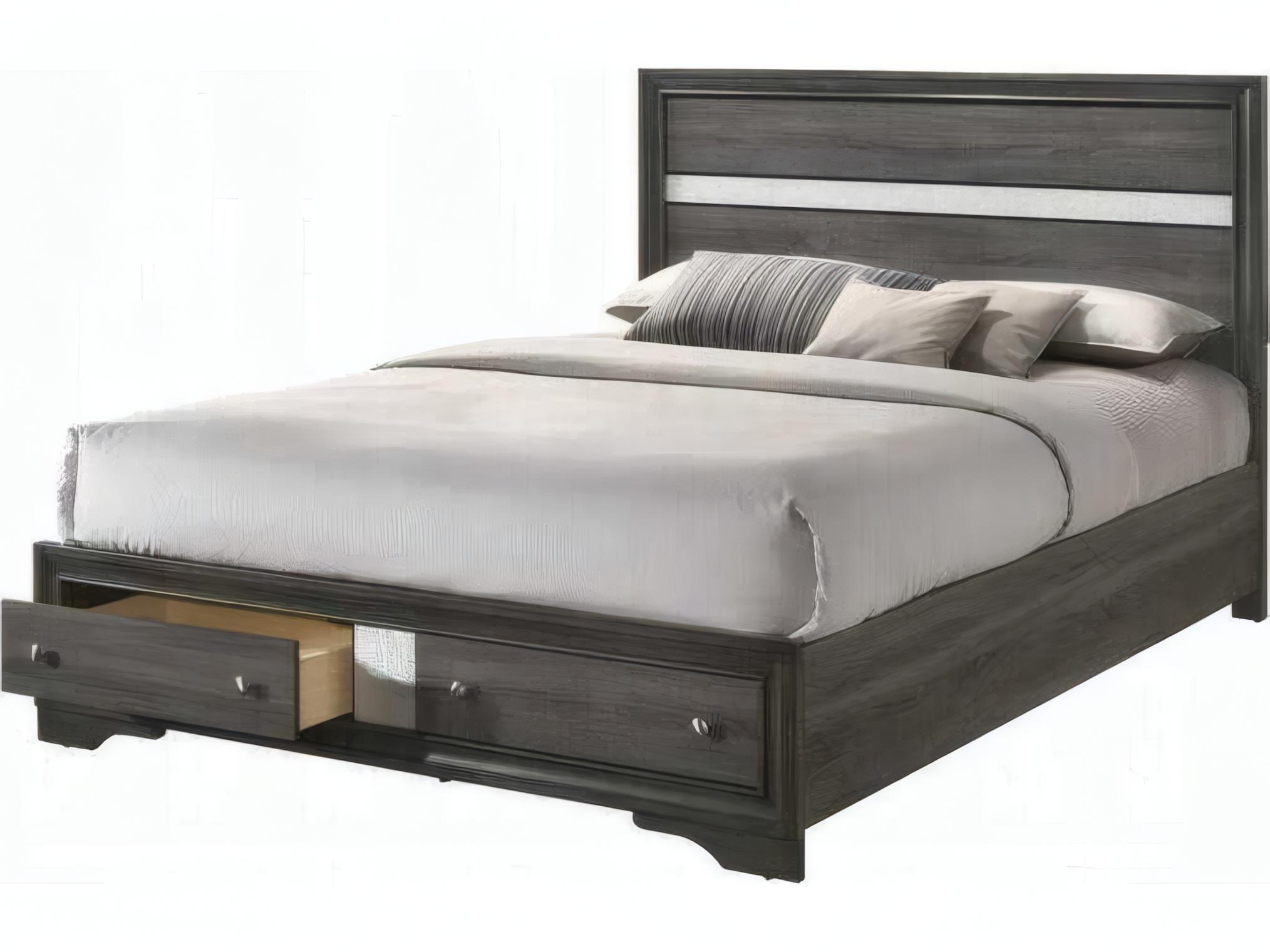 Acme Furniture Naima Gray Rubberwood Wood Queen Platform Bed