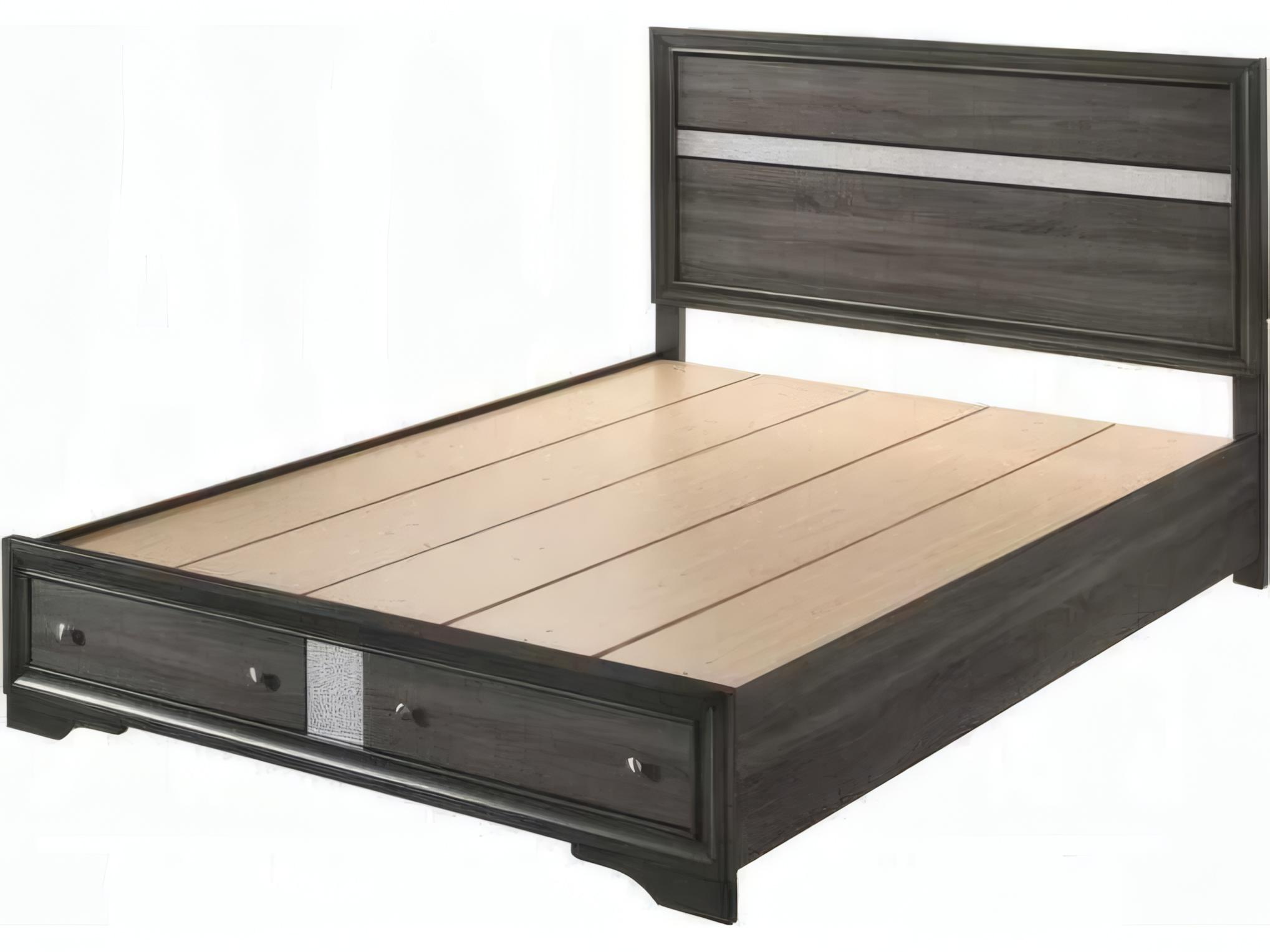 Acme Furniture Naima Gray Rubberwood Wood Queen Platform Bed