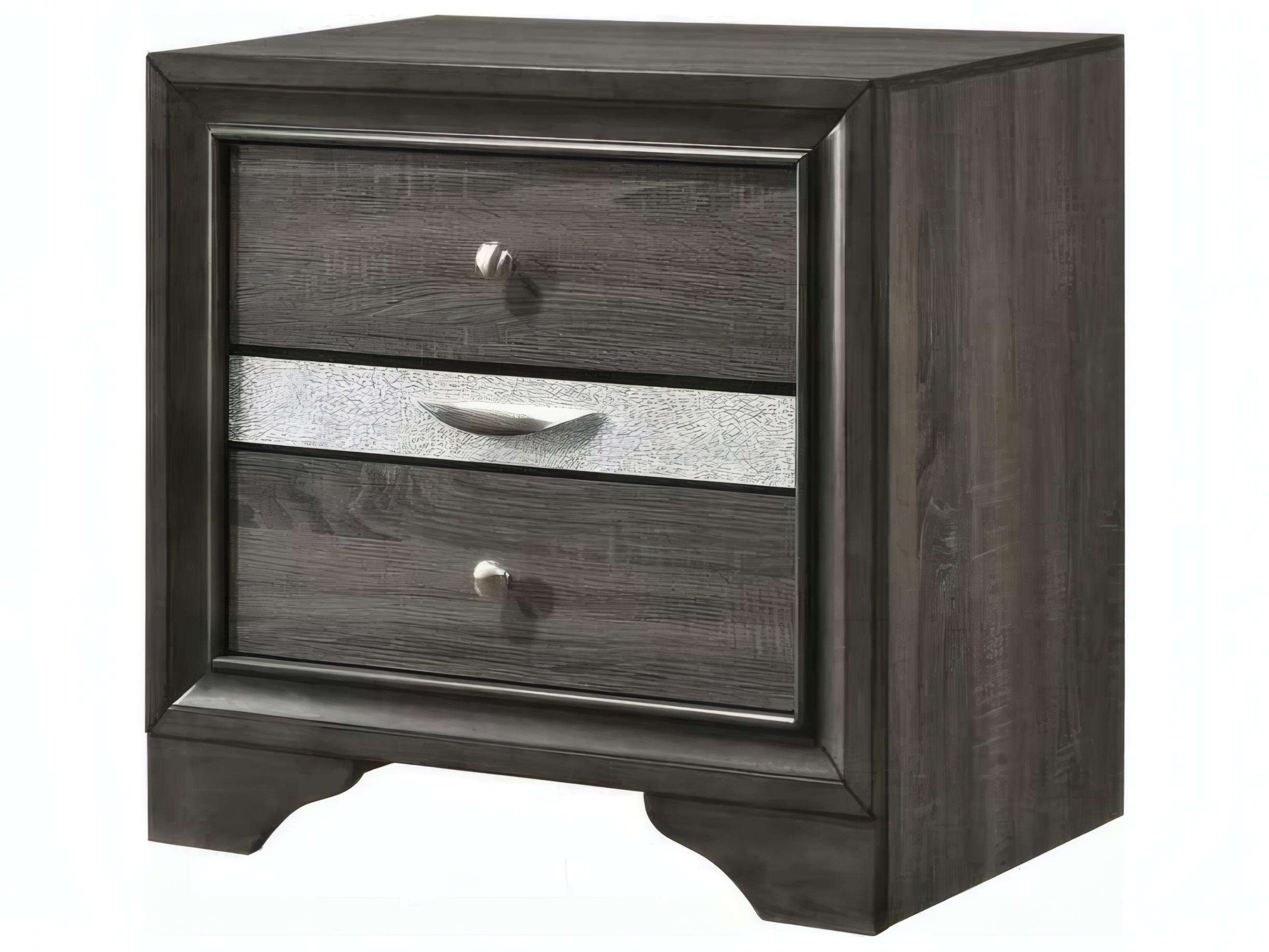 Acme Furniture Naima 3-Drawers Rubberwood Nightstand