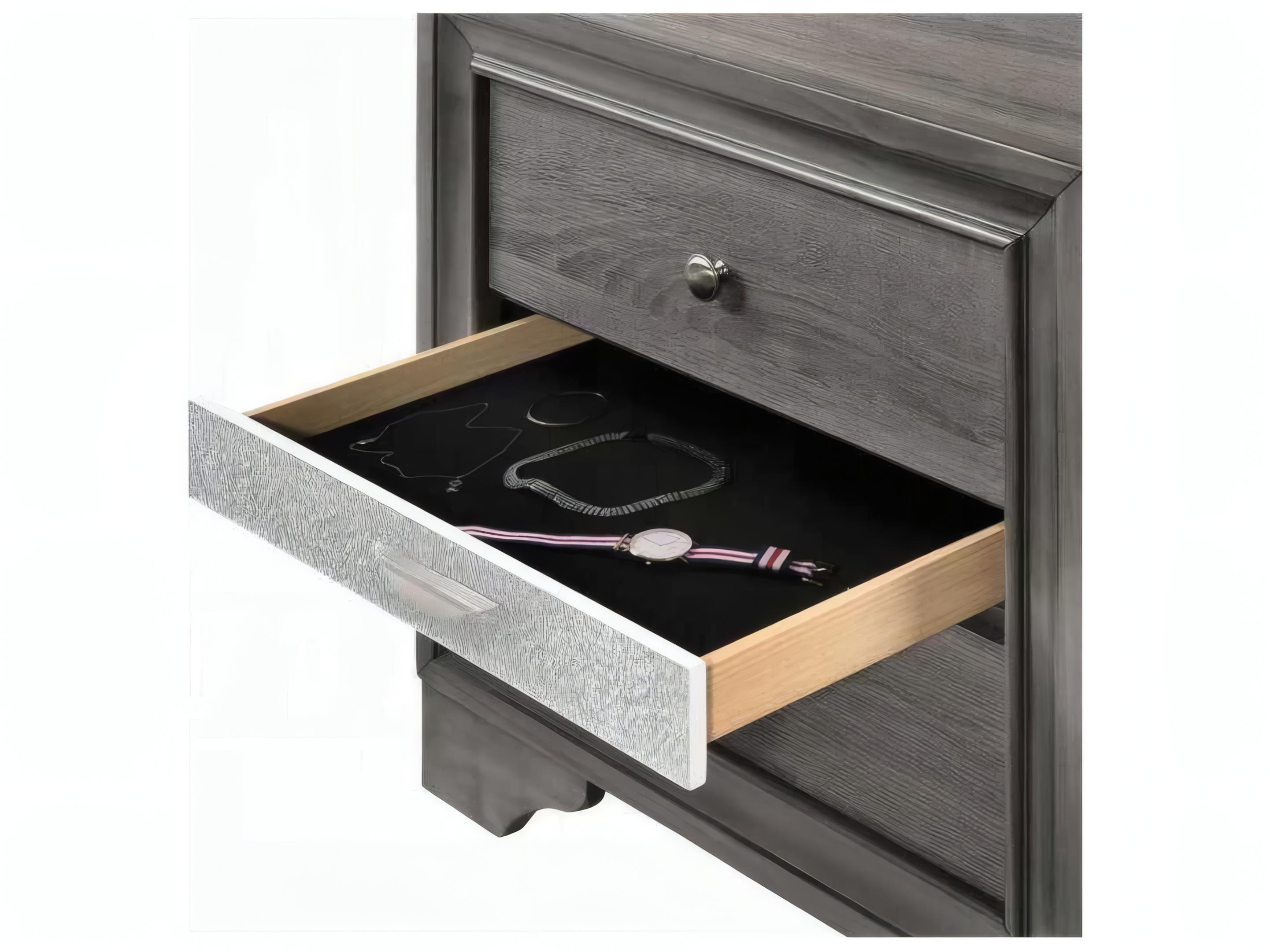 Acme Furniture Naima 3-Drawers Rubberwood Nightstand