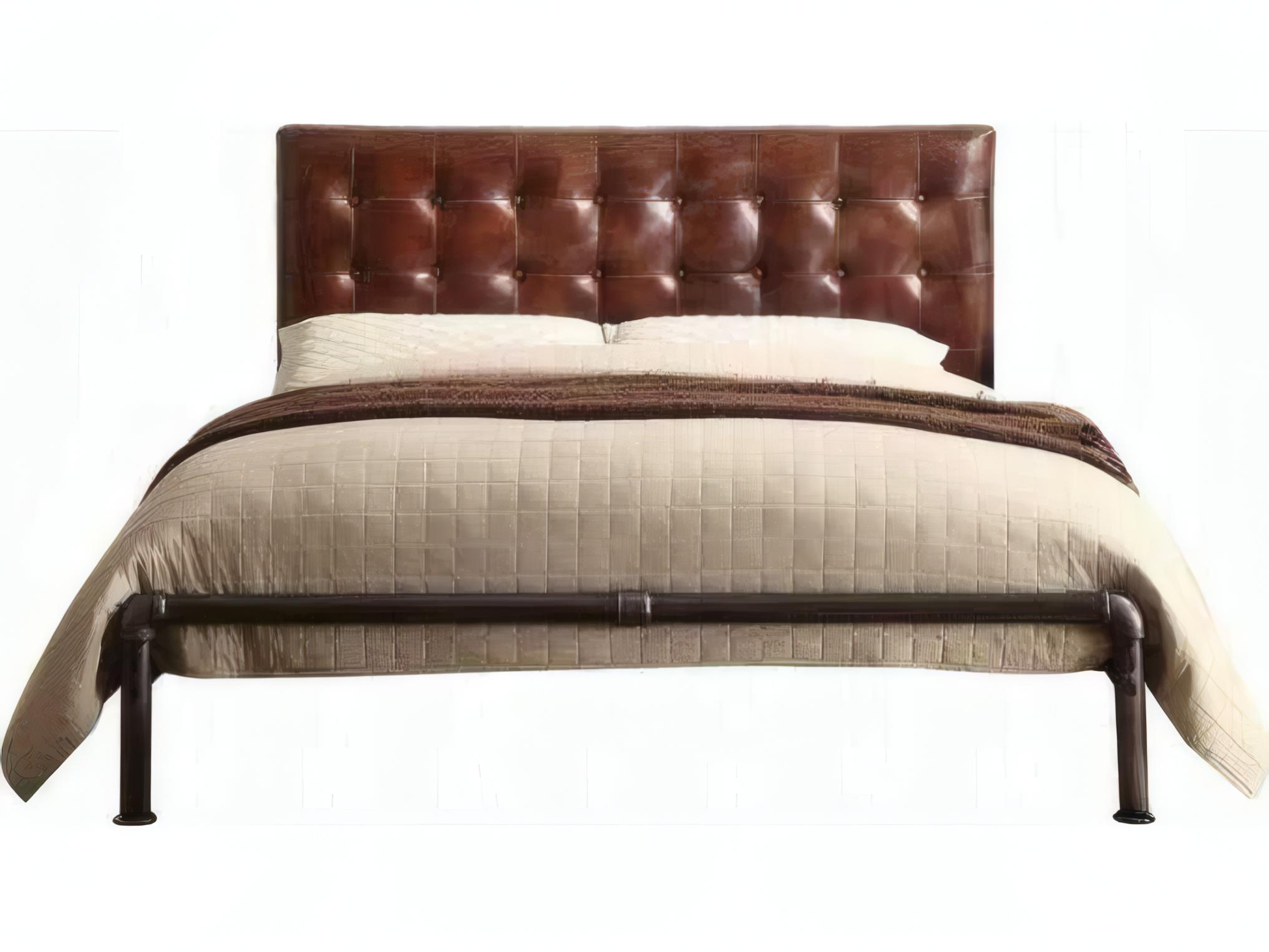 Acme Furniture Brancaster Vintage Brown Leather Queen Platform Bed
