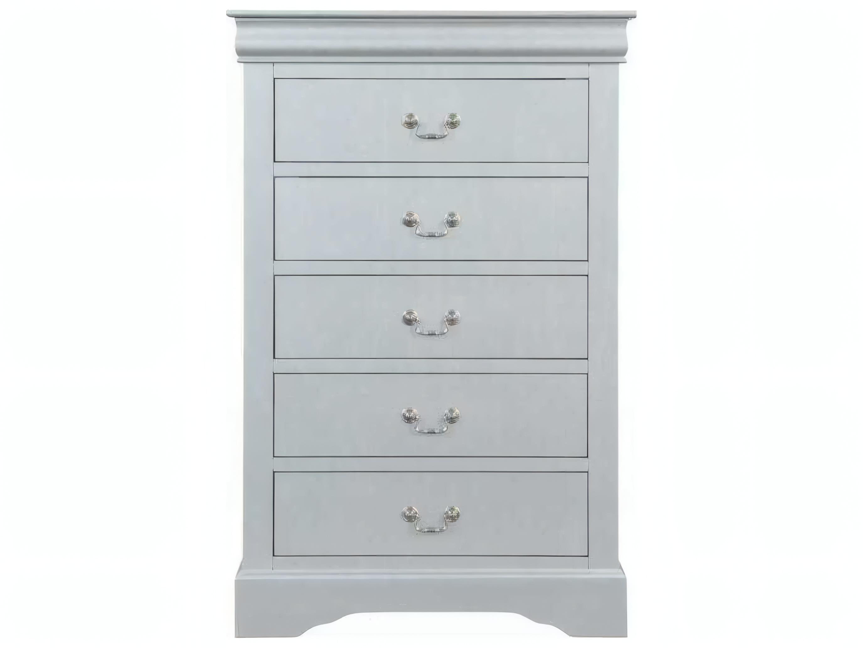 Acme Furniture Louis Philippe Platinum Silver Pine Wood Accent Chest