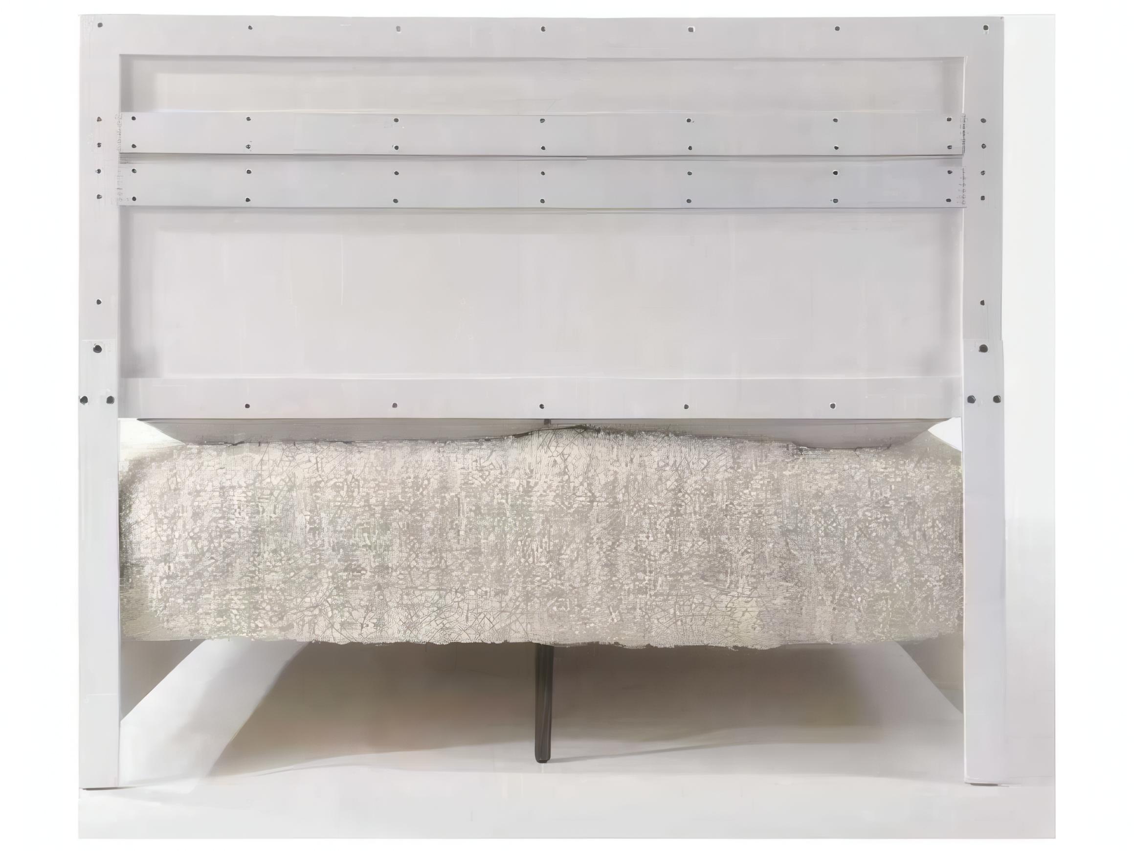 Acme Furniture Naima White High Gloss Rubberwood Wood King Platform Bed