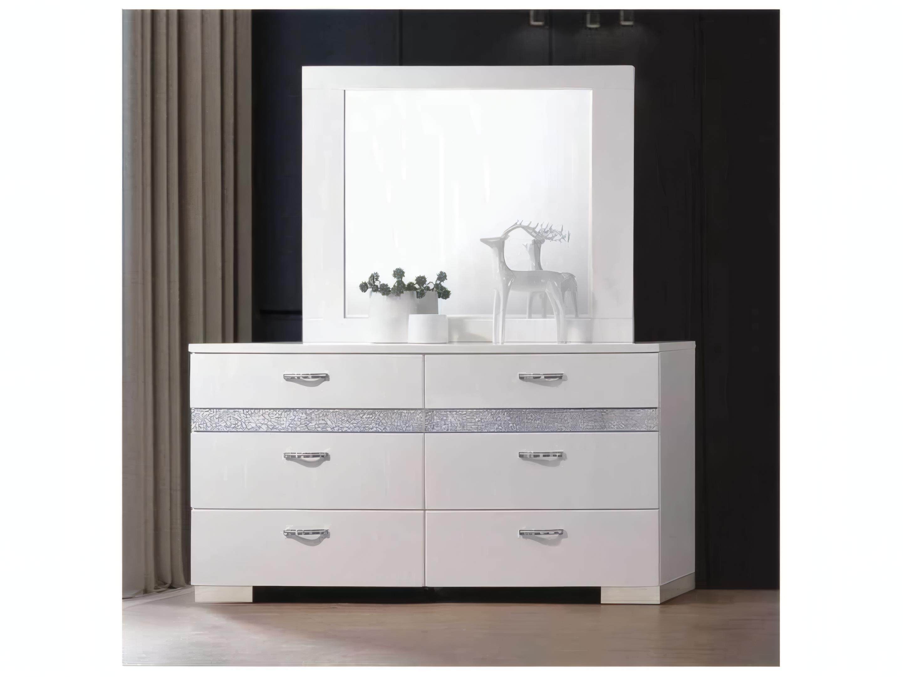 Acme Furniture Naima 6-Drawers Rubberwood Double Dresser
