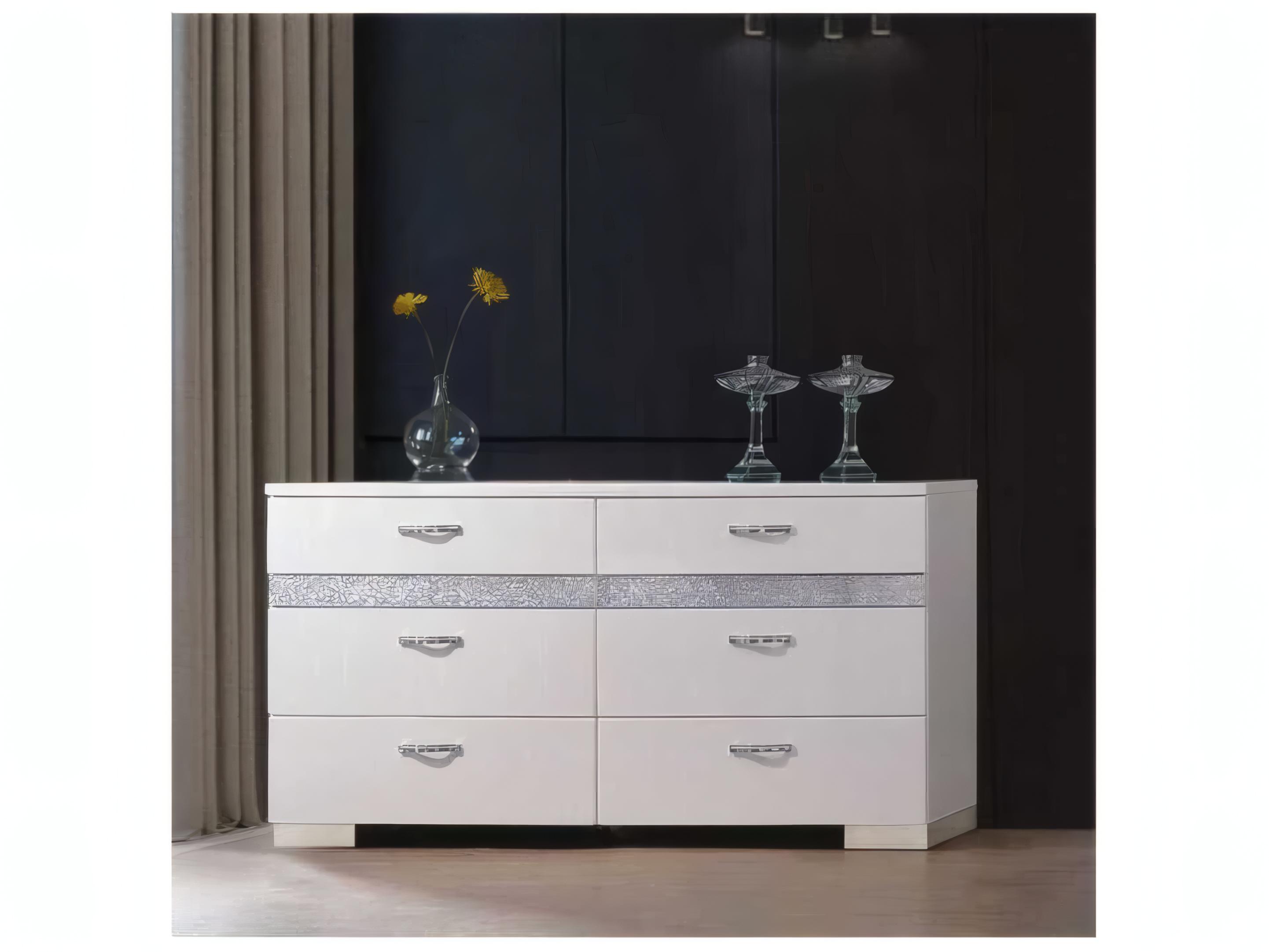 Acme Furniture Naima 6-Drawers Rubberwood Double Dresser