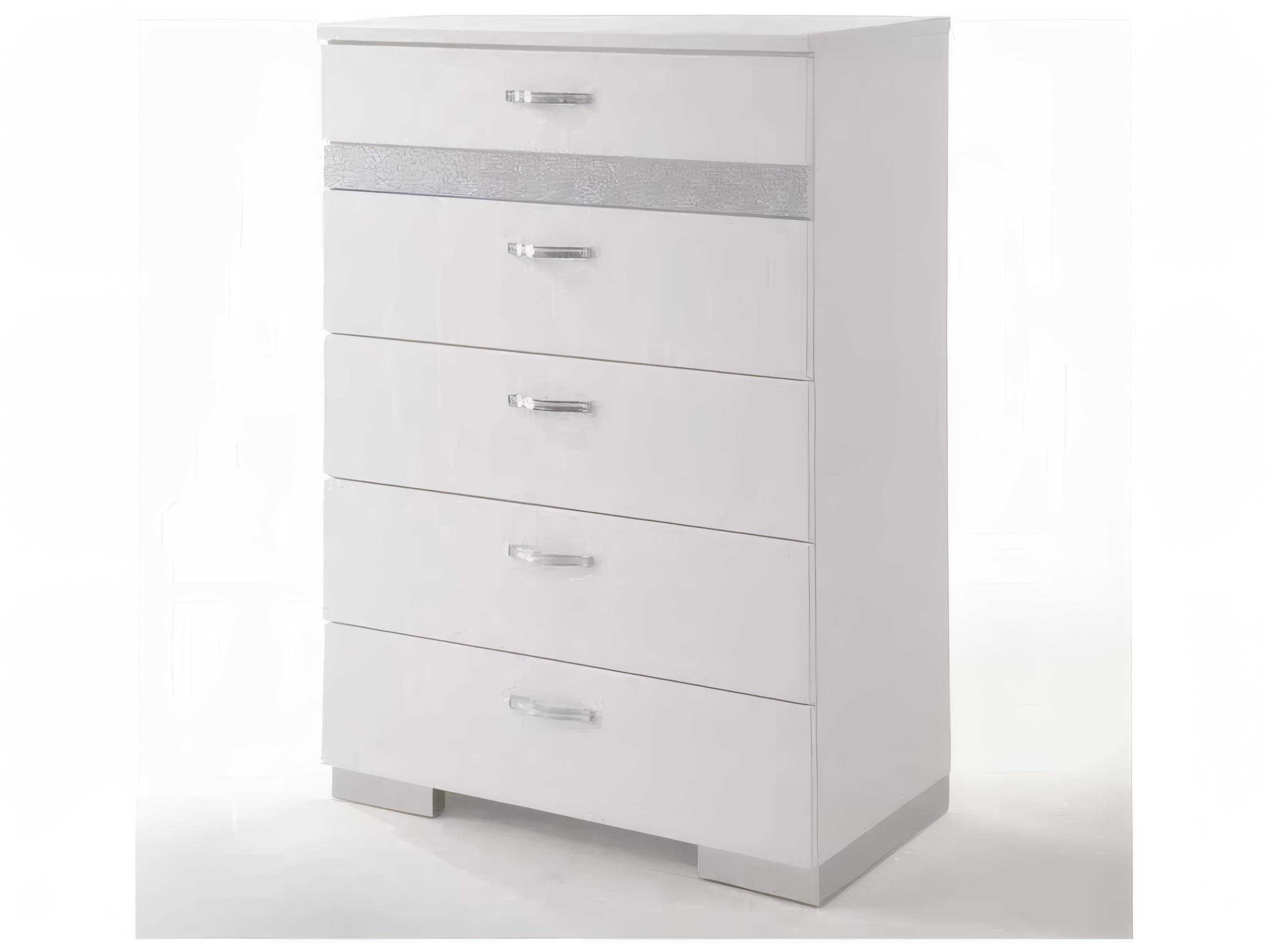 Acme Furniture Naima White High Gloss Rubberwood Accent Chest