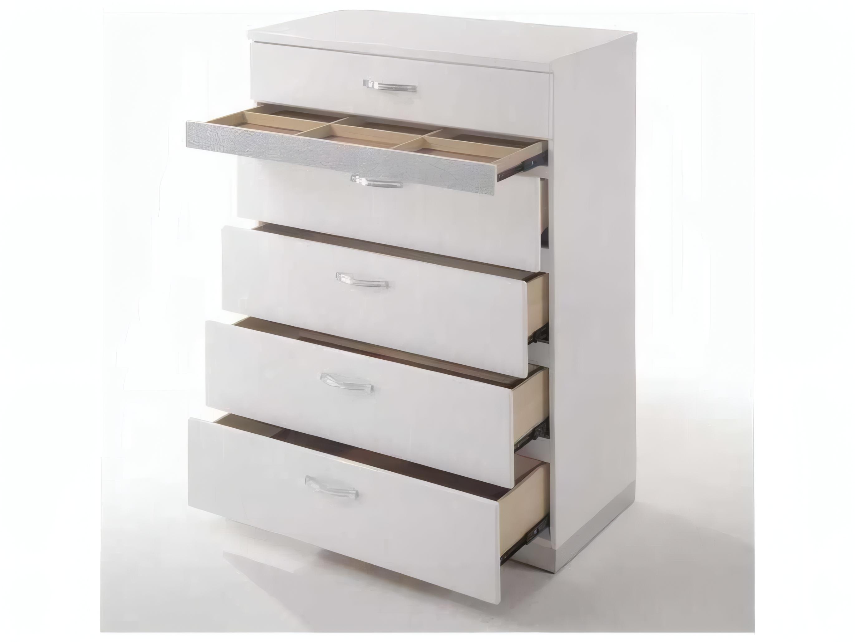 Acme Furniture Naima White High Gloss Rubberwood Accent Chest