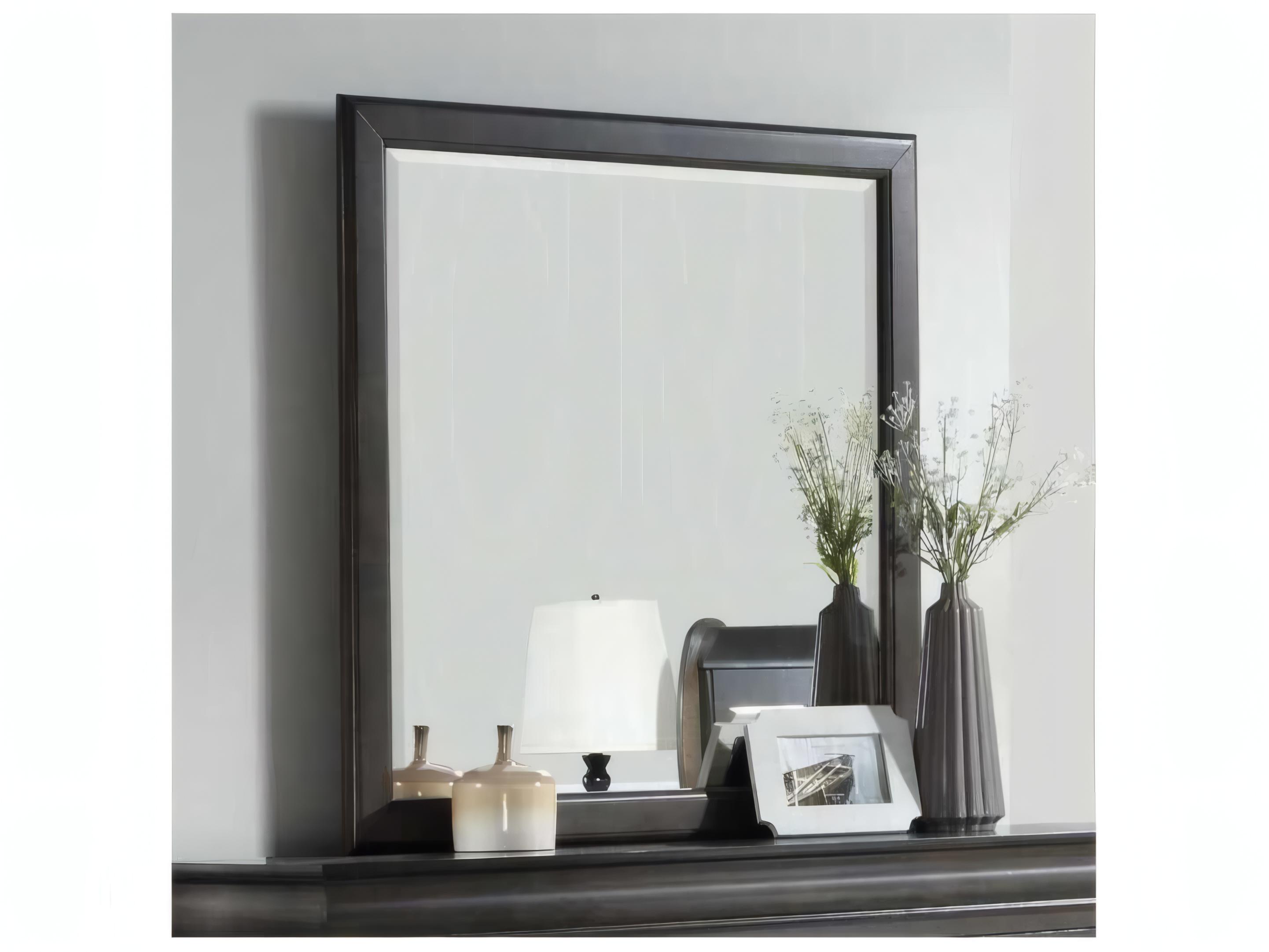 Acme Furniture Louis Philippe Dark Gray Rectangular Wall Mirror
